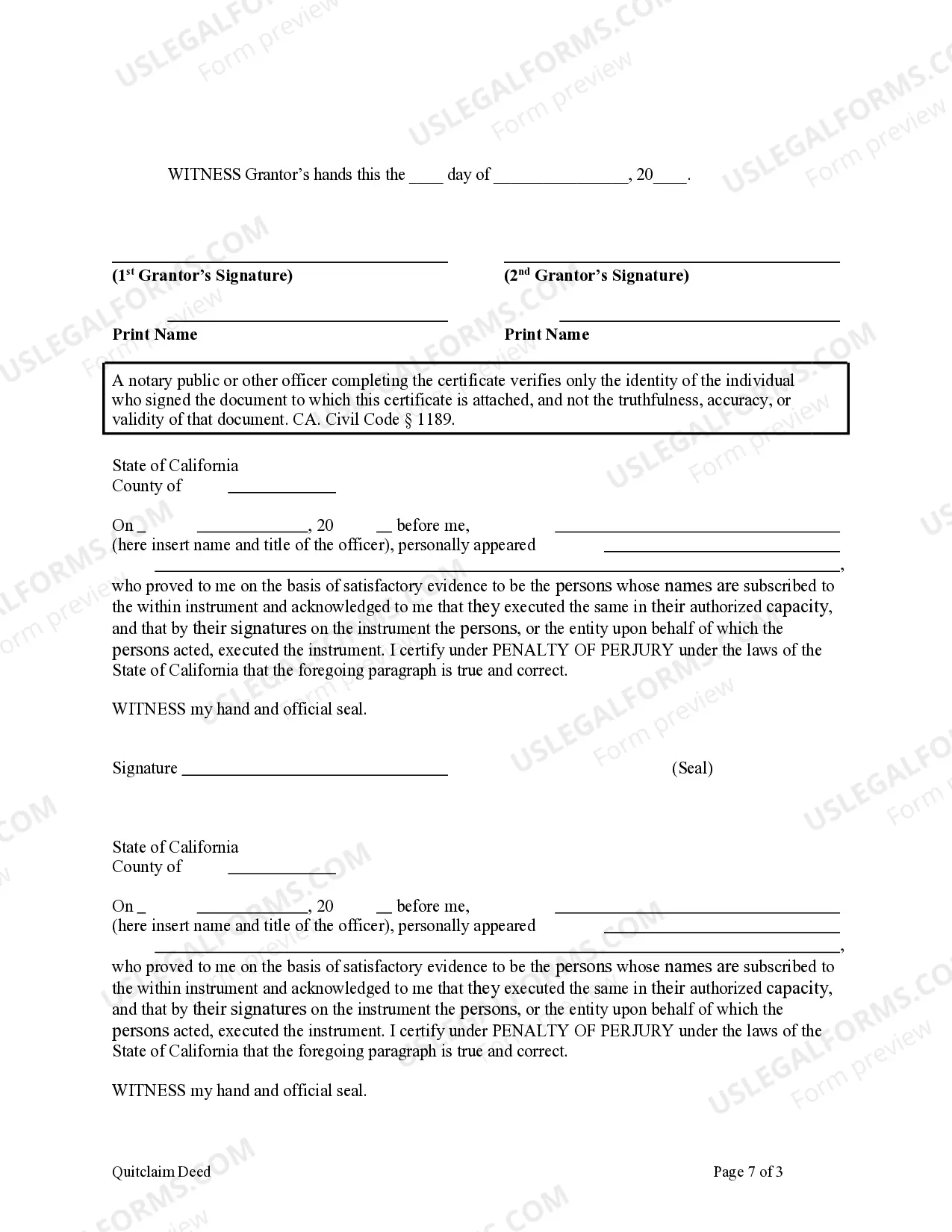 Preview Quitclaim Deed - Husband and Wife to Three Individuals