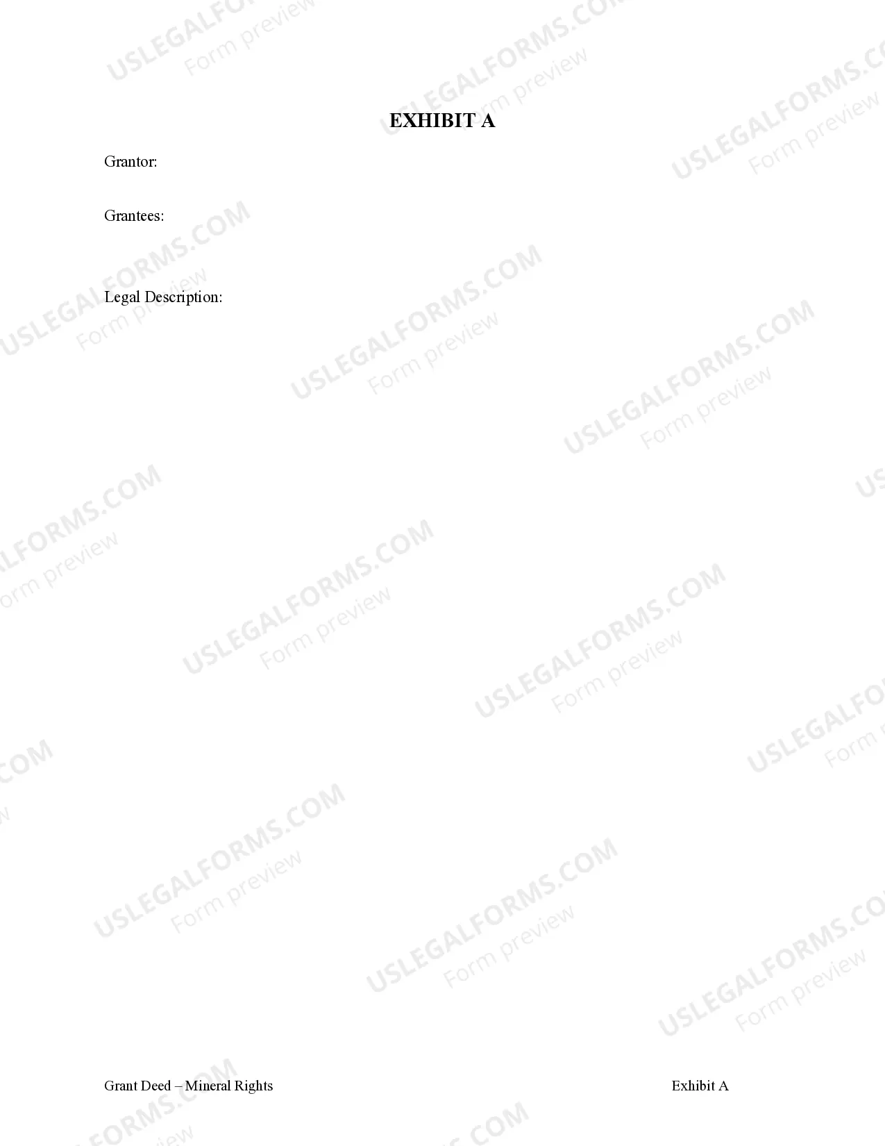 Preview Grant Deed for Mineral Rights - Individual to Husband and Wife