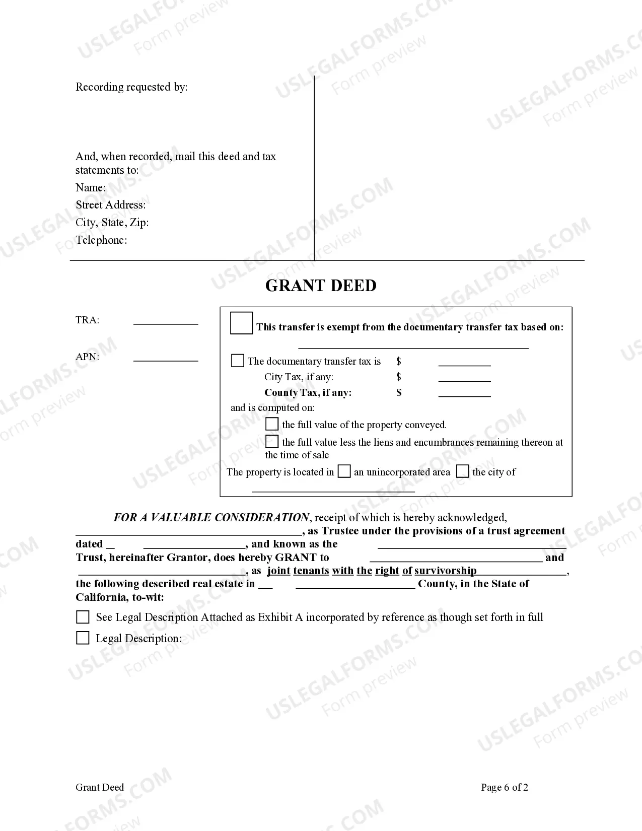 Preview Grant Deed from Trust to Two Individuals
