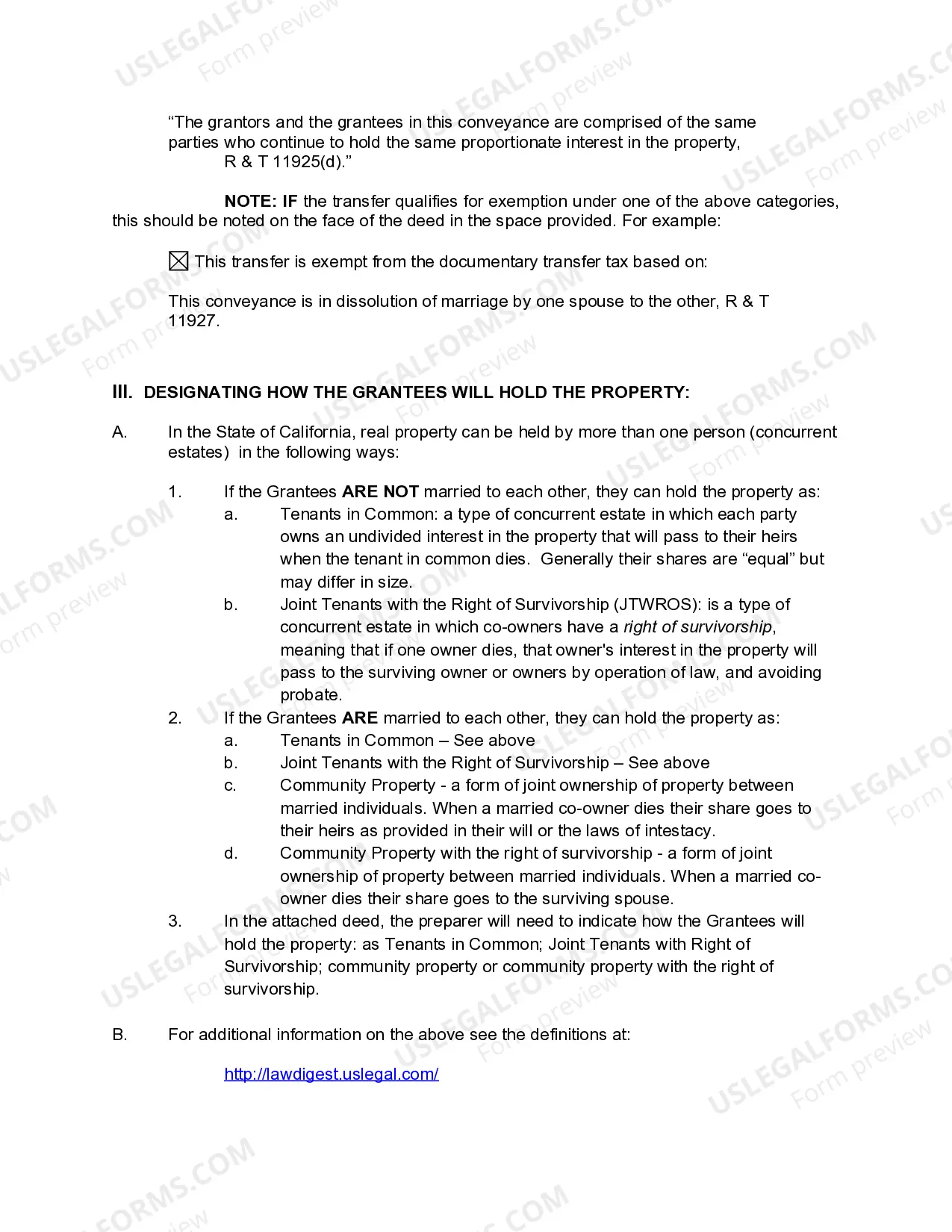 Preview Quitclaim Deed - Wife to Herself and Husband