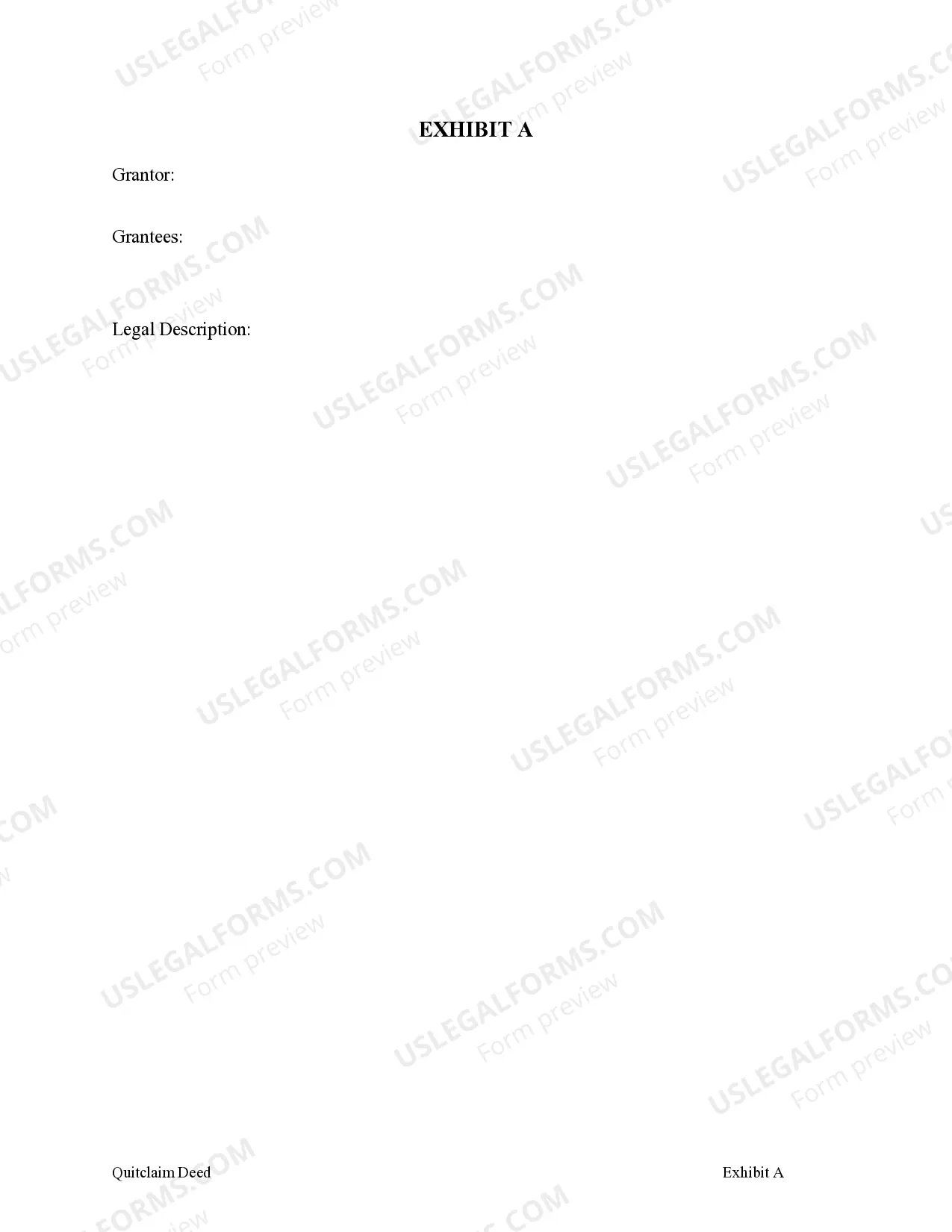 Preview Quitclaim Deed - Wife to Herself and Husband