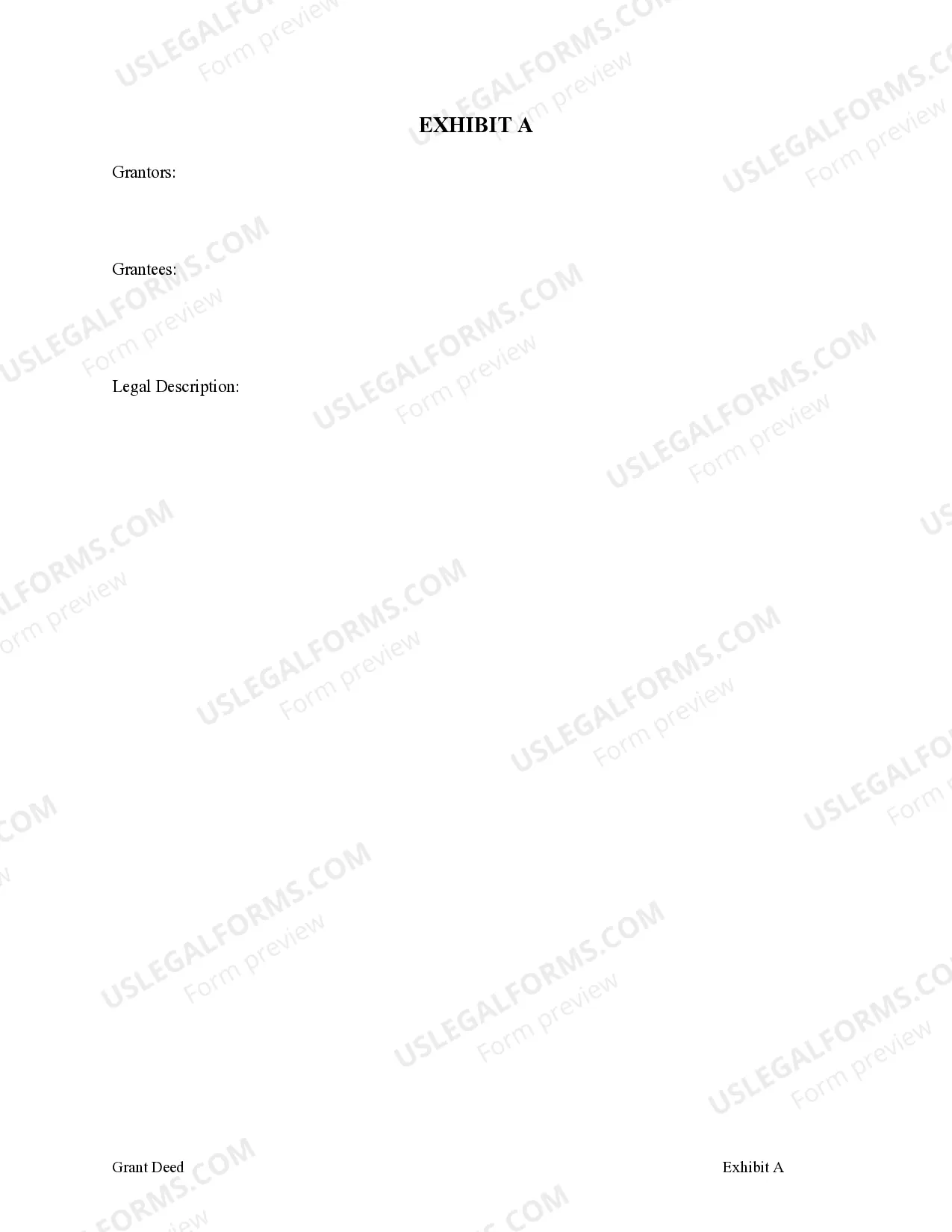 Preview Grant Deed from Two Individuals / Husband and Wife to two Three Individuals