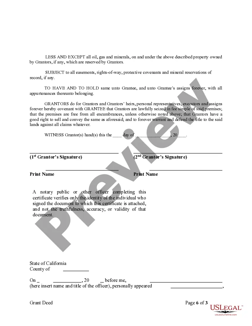 Preview Grant Deed from Two Individuals to LLC
