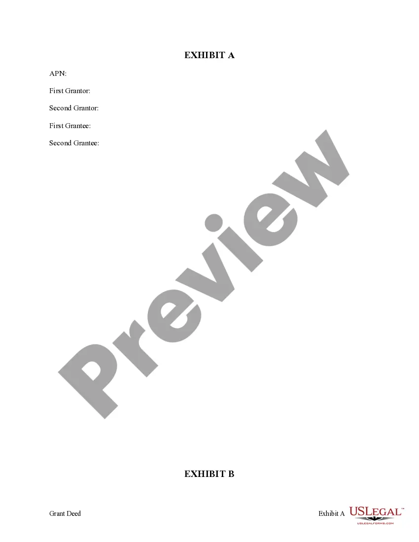 Preview Enhanced Life Estate or Lady Bird Grant Deed from Two Individuals, or Husband and Wife, to Two Individuals, or Husband and Wife