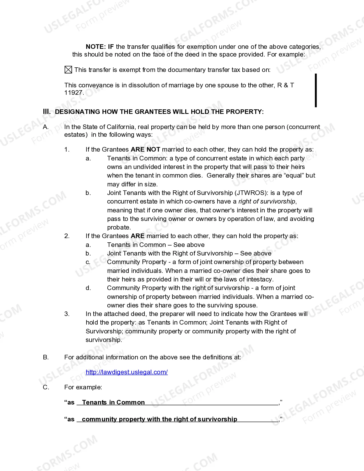 Preview Quitclaim Deed - Individual Grantor to Two Individual Grantees