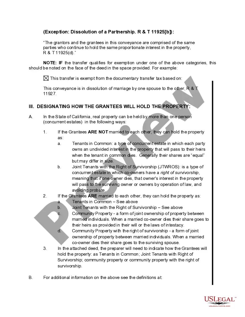Preview Grant Deed from Three Individuals to an Individual