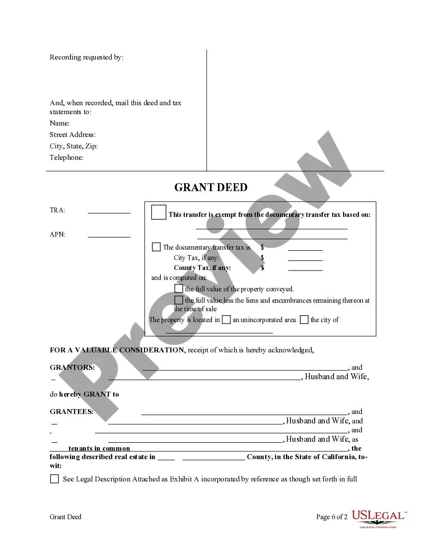 Preview Grant Deed from Three Individuals to an Individual