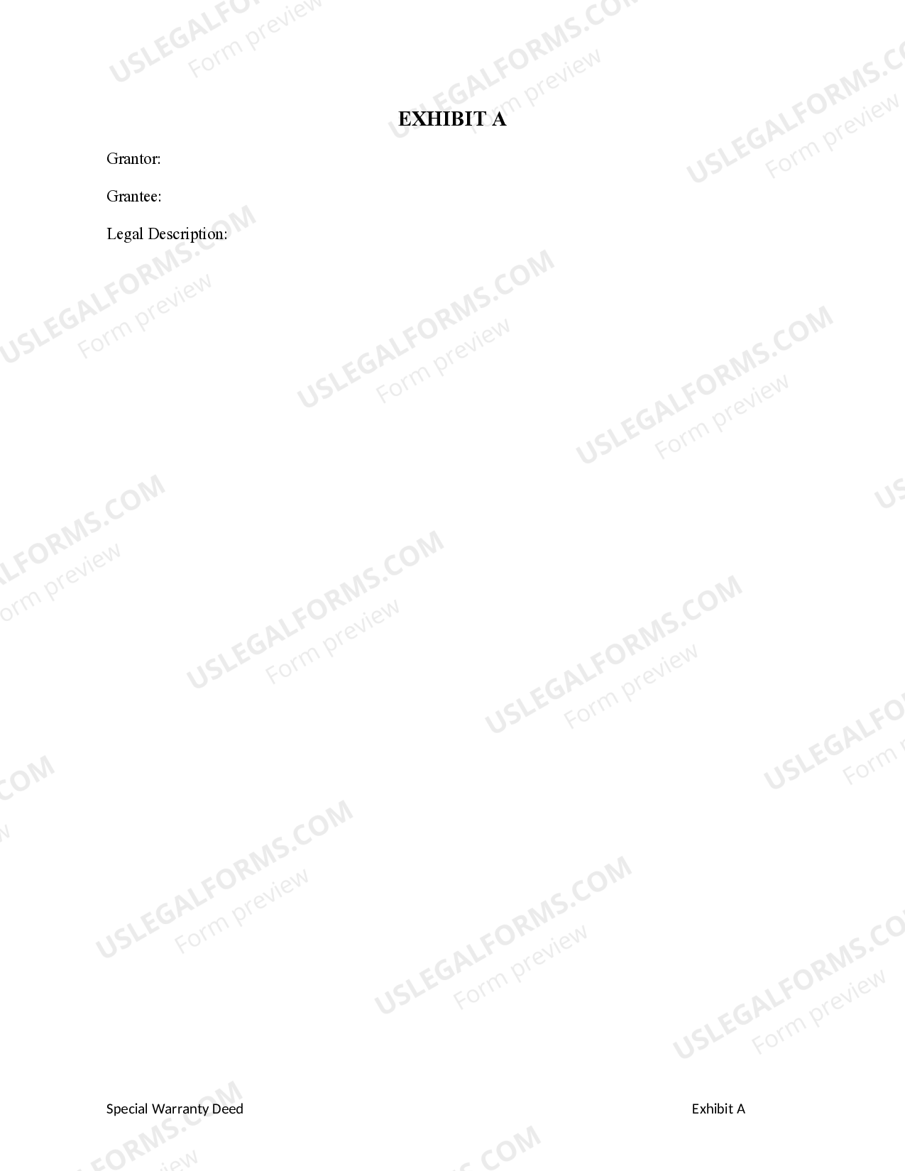 Bakersfield California Special Warranty Deed from Individual to Individual  | US Legal Forms