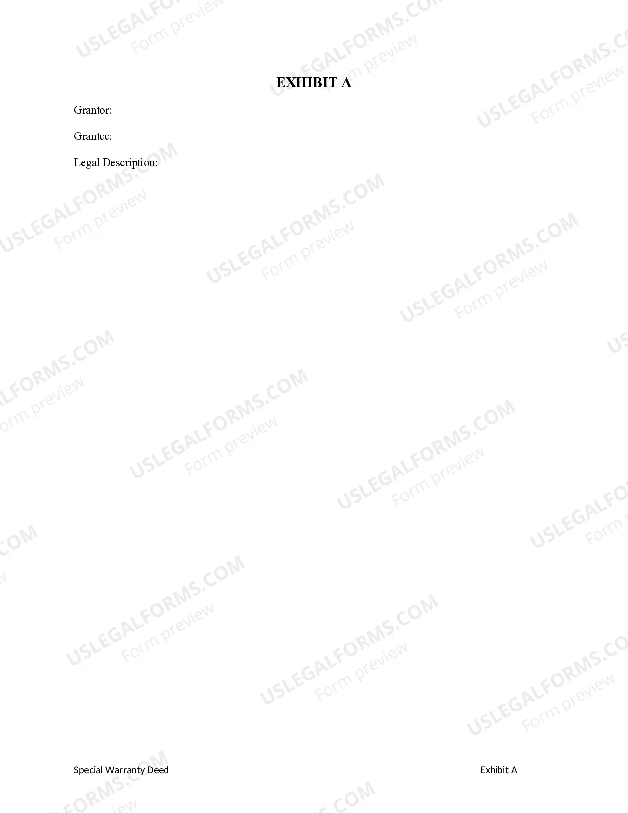 Preview Special Warranty Deed from Individual to Individual