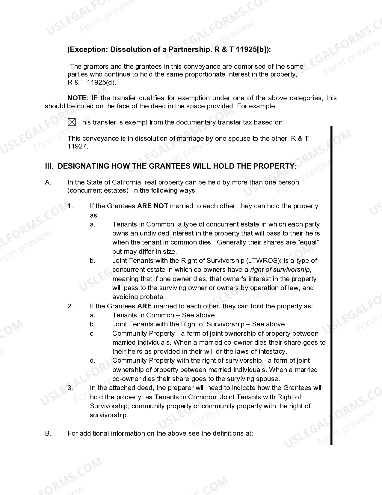 Preview Grant Deed from Family Limited Partnership to an Individual.