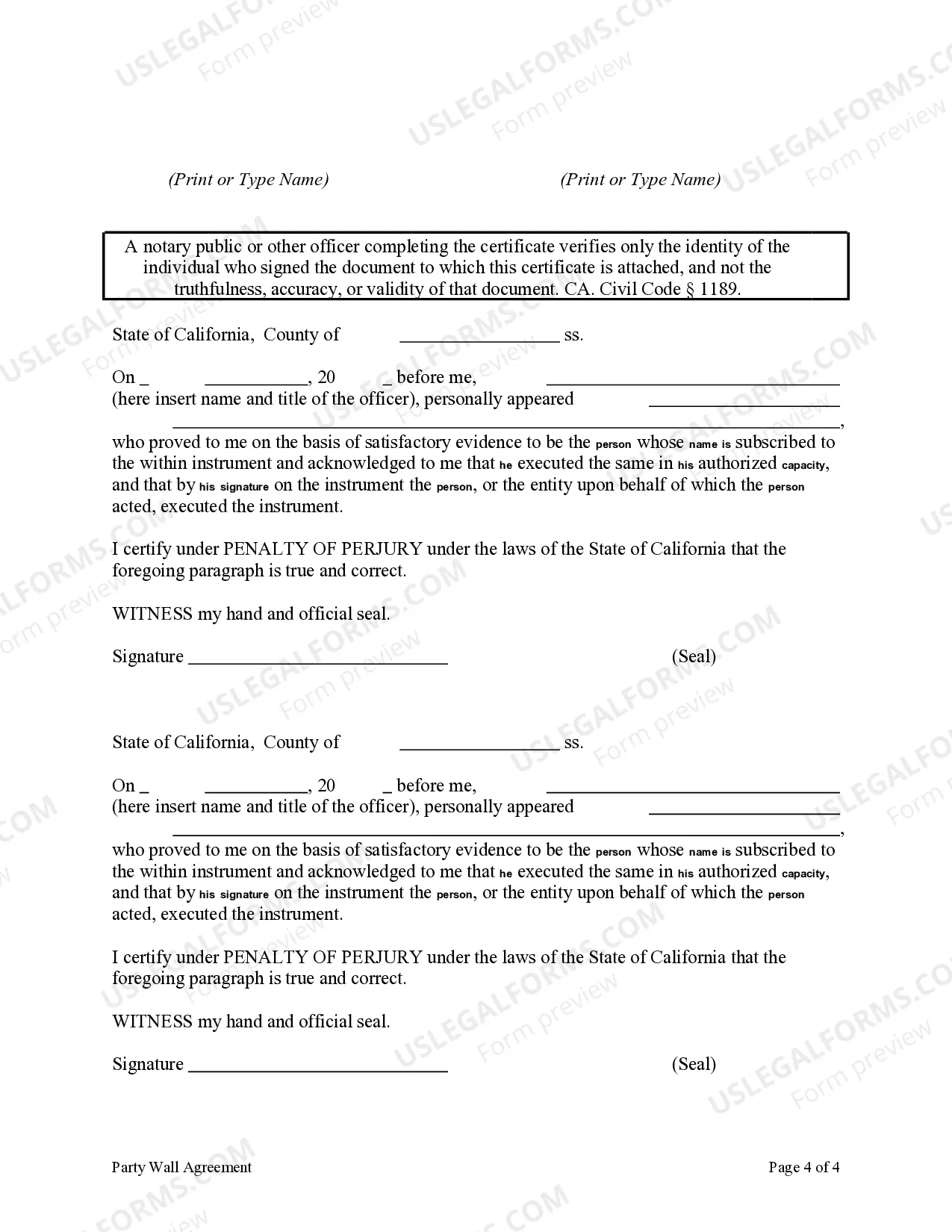 Preview Party Wall Agreement