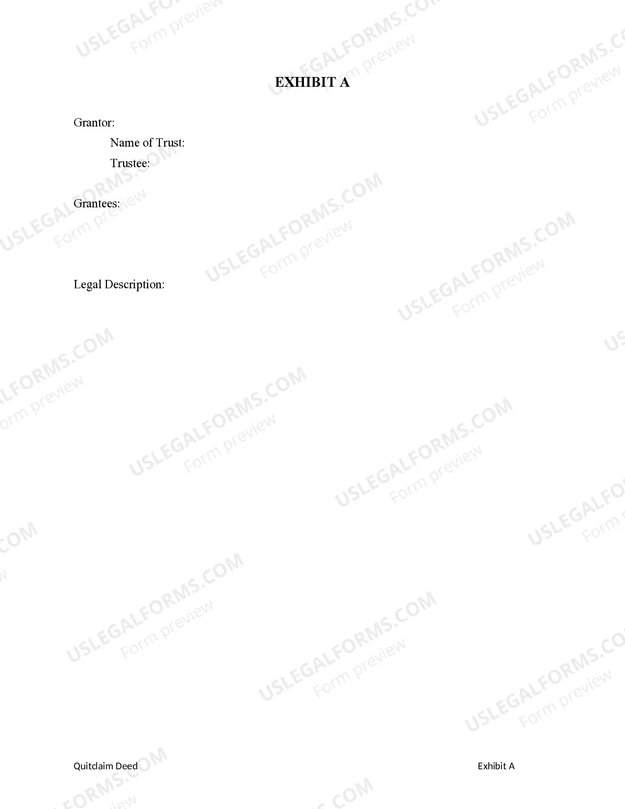 Preview Quitclaim Deed - Trust to Three Individuals