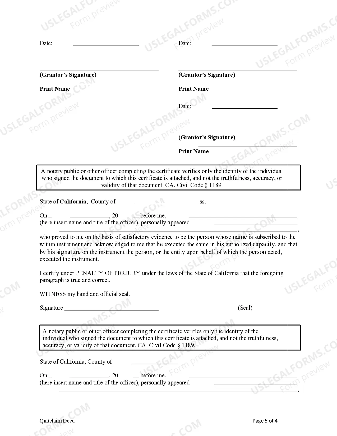 Preview Quitclaim Deed from Husband, Wife and an Individual to Husband and Wife