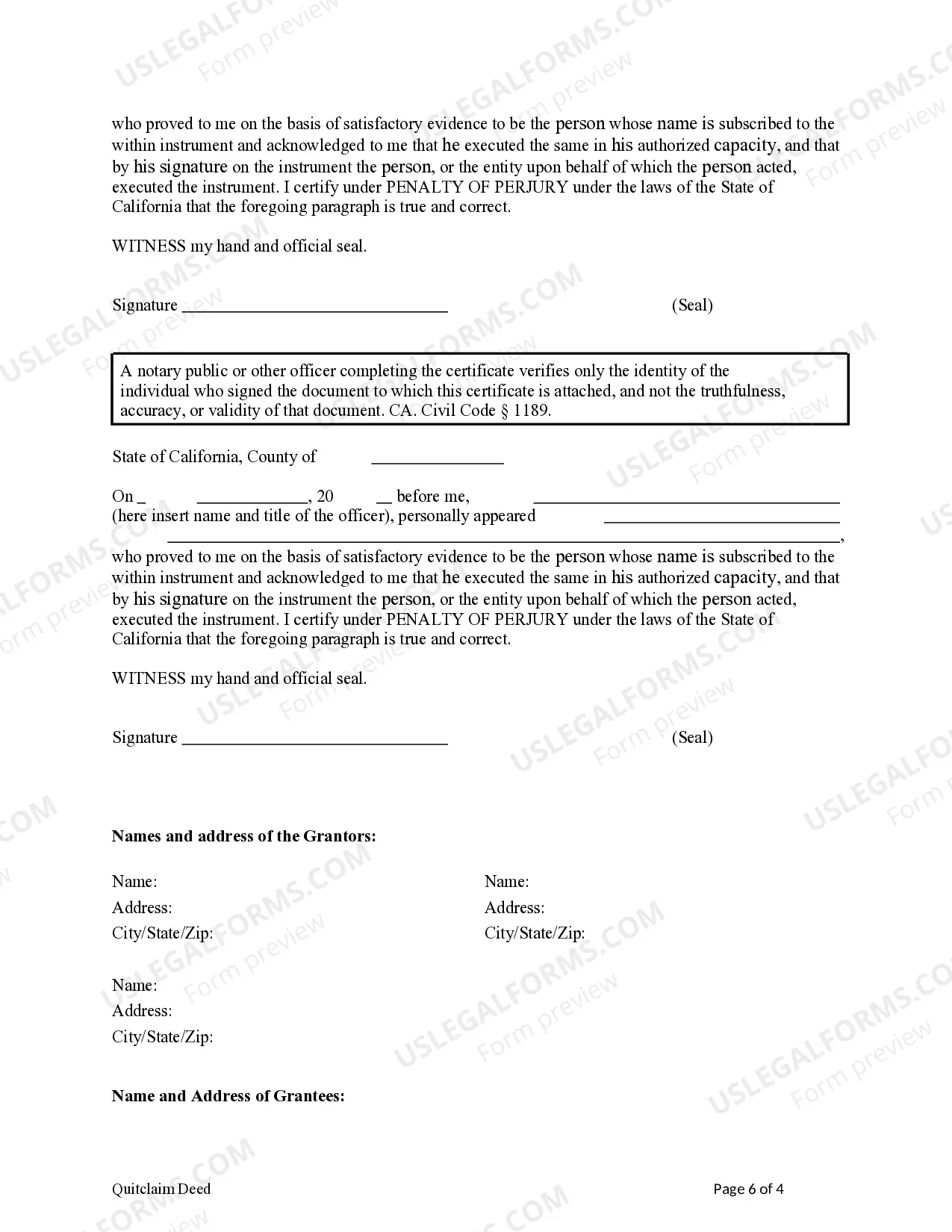 Preview Quitclaim Deed from Husband, Wife and an Individual to Husband and Wife