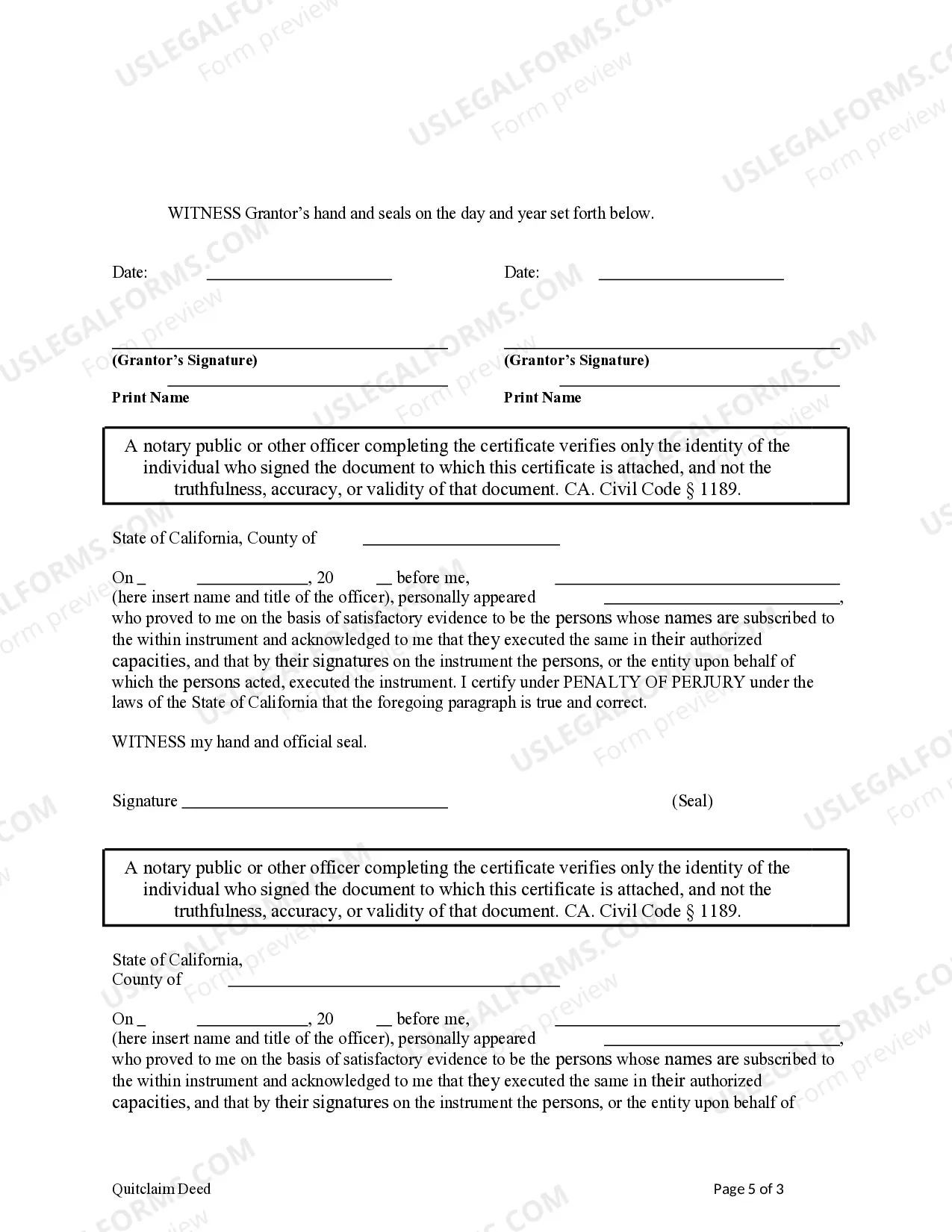 Preview Quitclaim Deed from Husband and Wife to Husband and Wife and Husband and Wife (Two Couples)