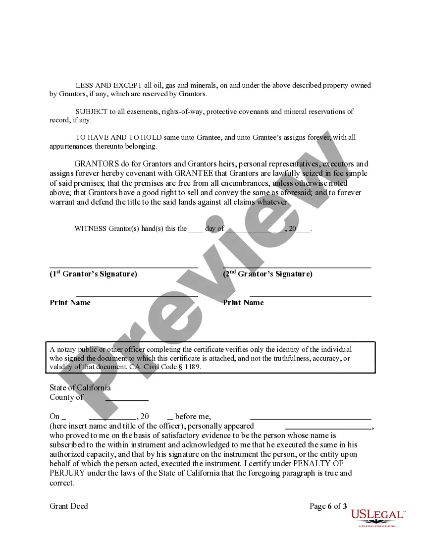 Preview Grant Deed from Two Individuals to Corporation