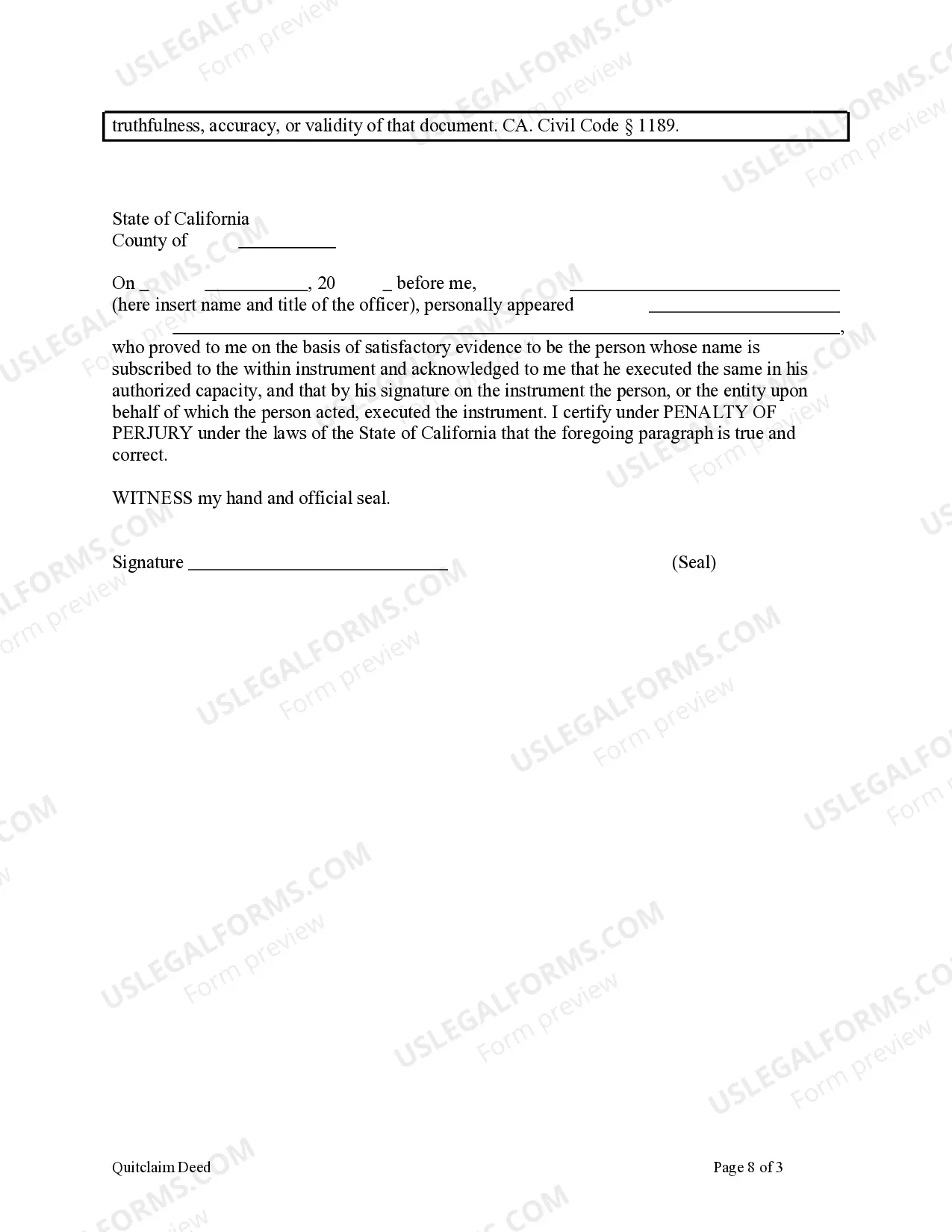 Preview Enhanced Life Estate or Lady Bird Quitclaim Deed from an Individual to three Individuals