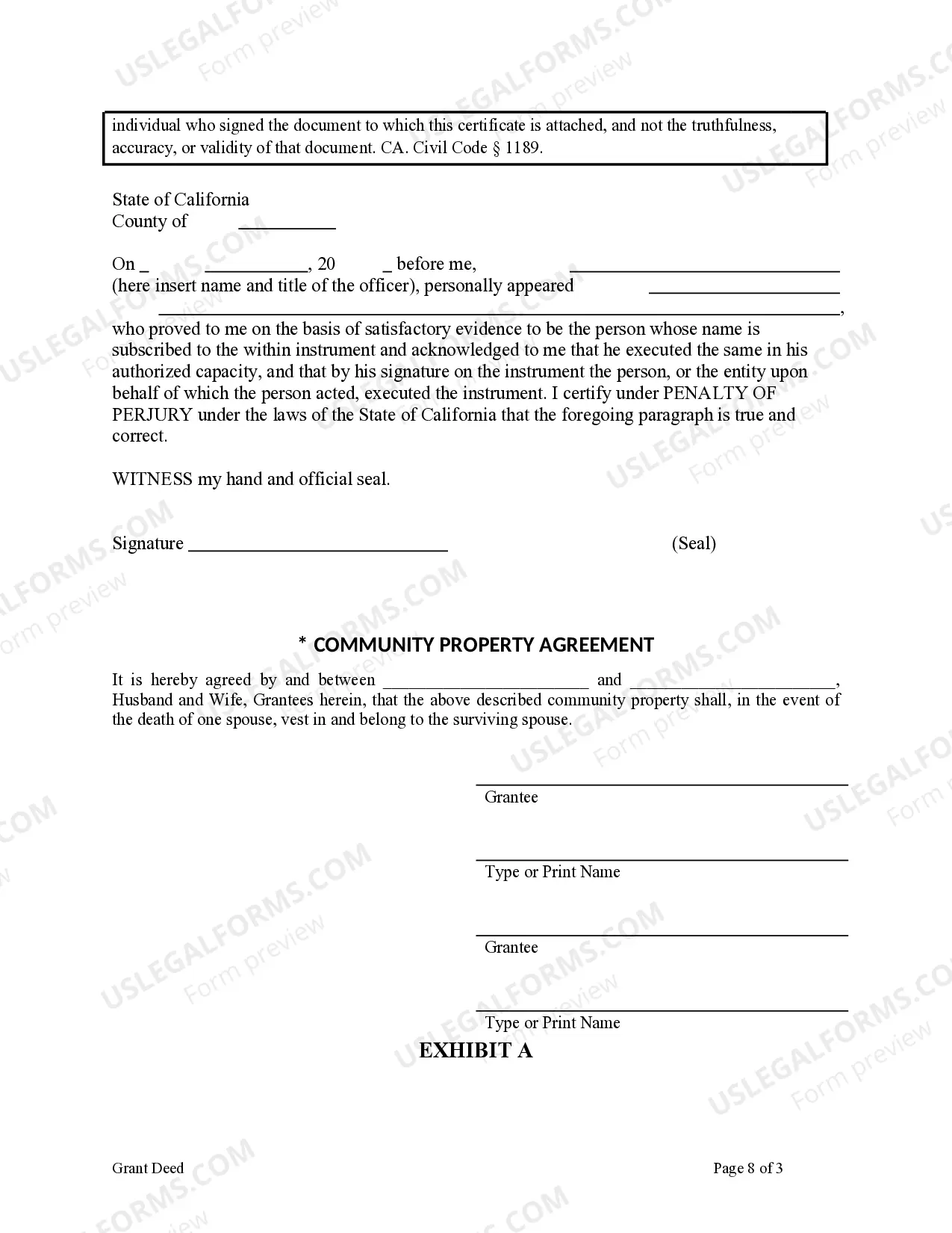 Preview Enhanced Life Estate or Lady Bird Grant Deed from an Individual to Three Individuals