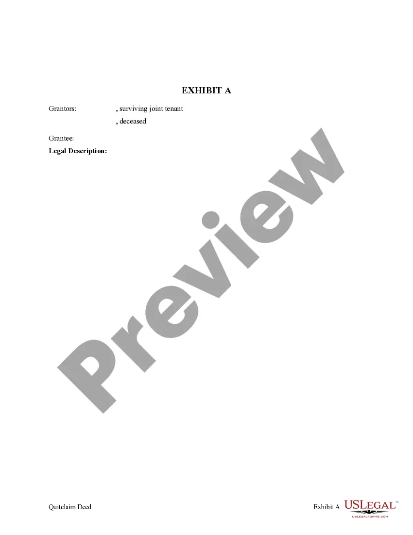 Preview Quitclaim Deed, for a Condominium, from Two Individual, one deceased, to an Individual