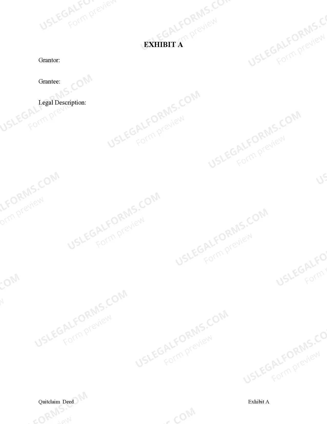 Preview Quitclaim Deed from Individual to Corporation