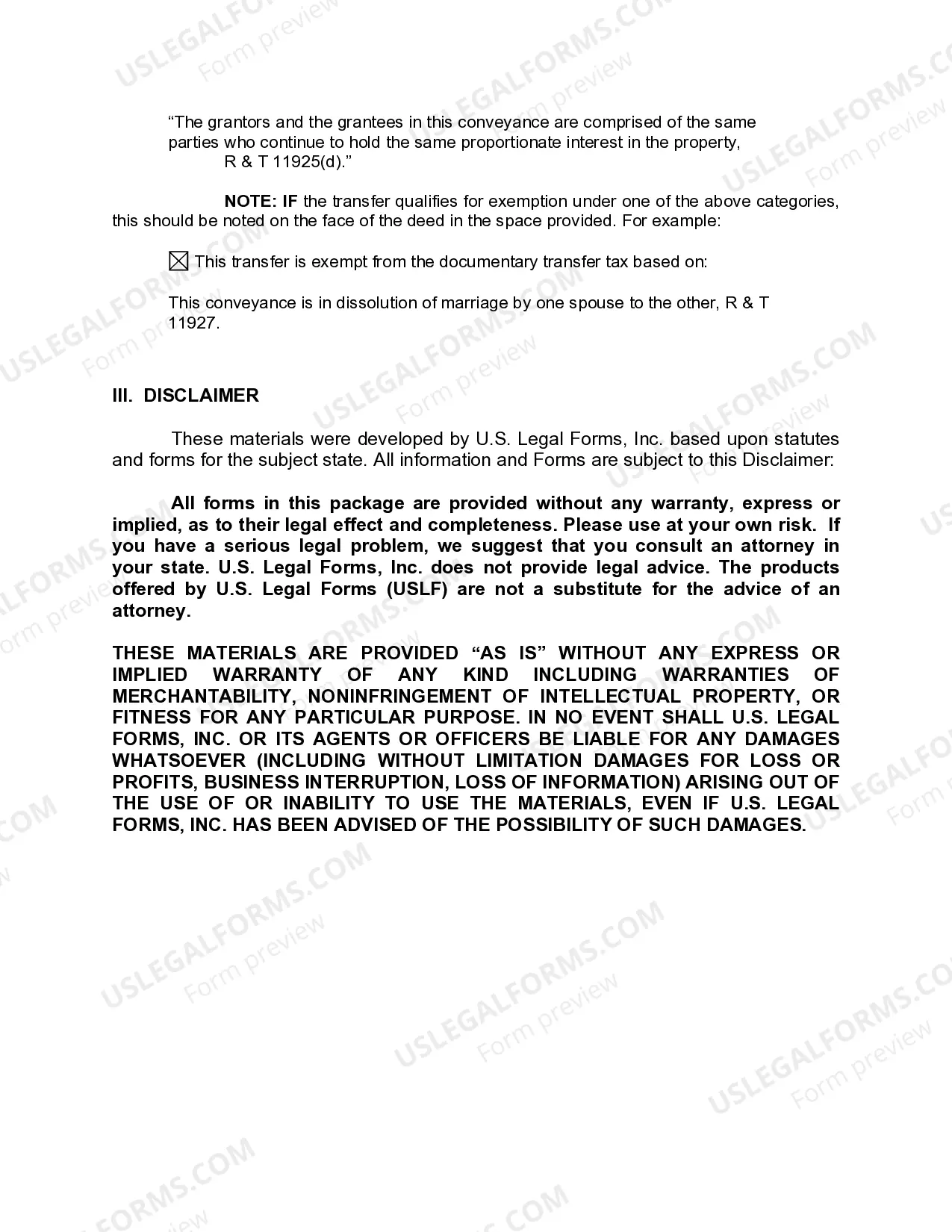 Preview Grant Deed from Individual to Corporation