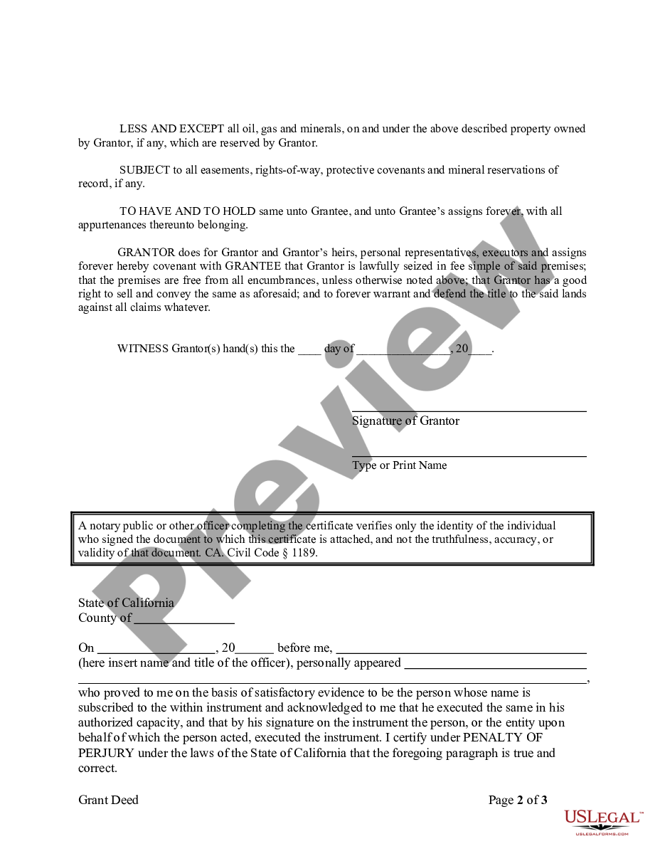 California Grant Deed from Individual to LLC Grant Deed California US Legal Forms