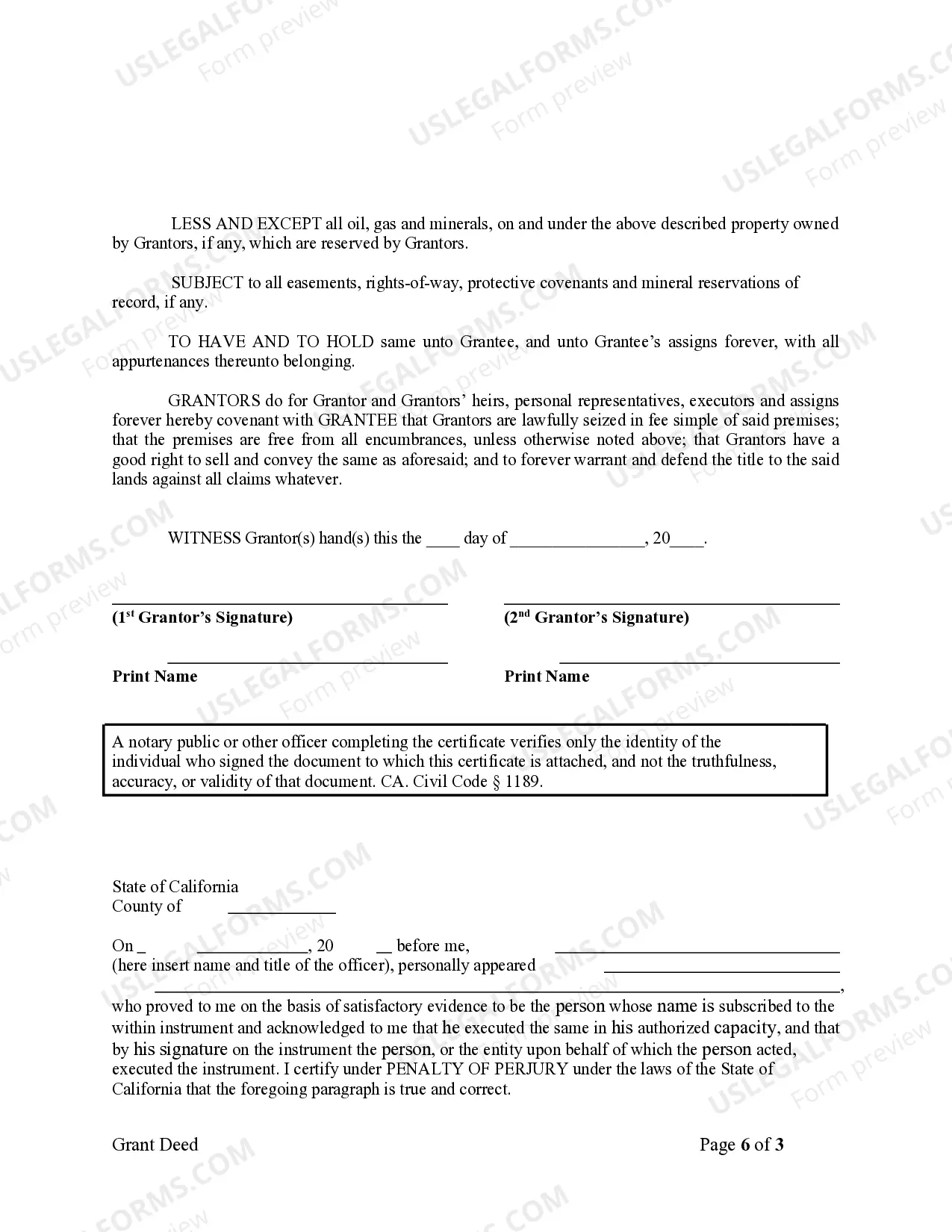 Preview Grant Deed from Husband and Wife to LLC