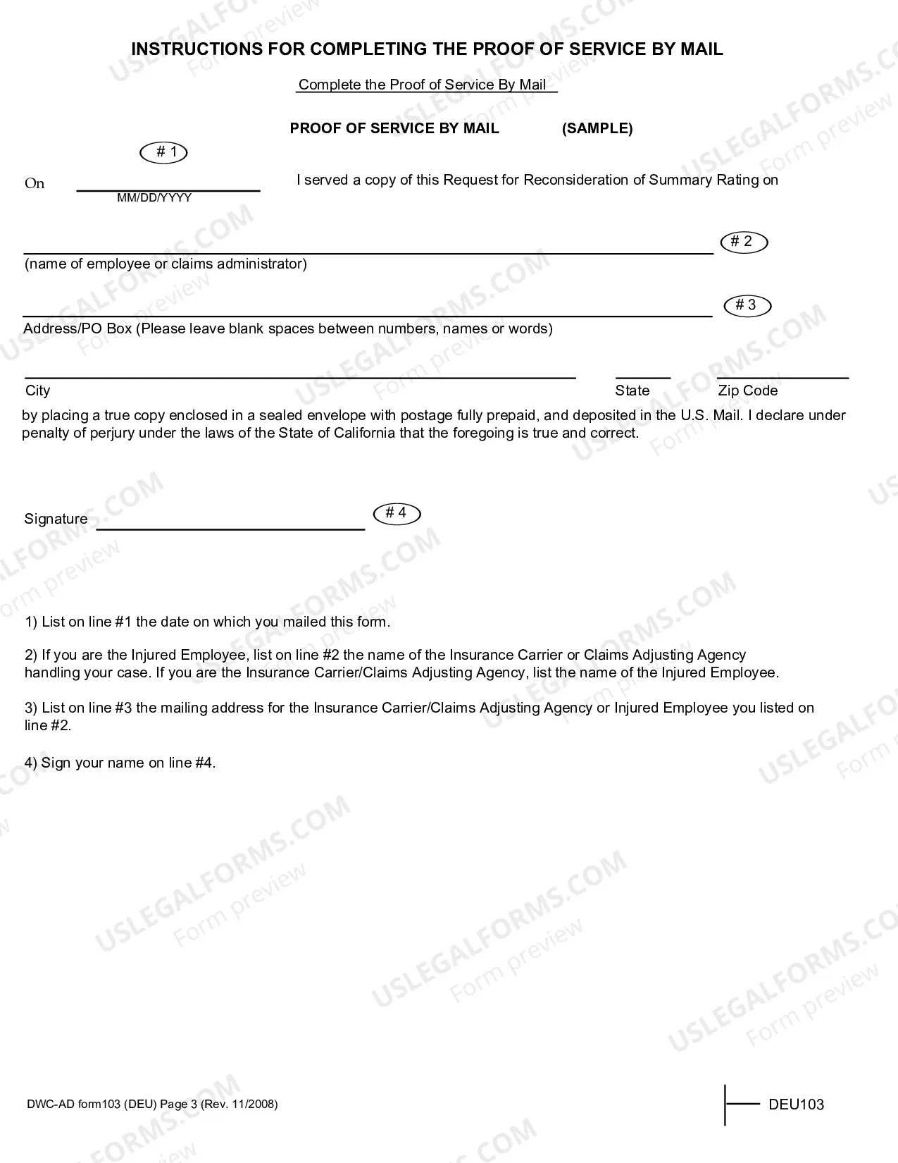 Preview Request for Reconsideration of Summary Rating by the Administrative Director for Workers' Compensation