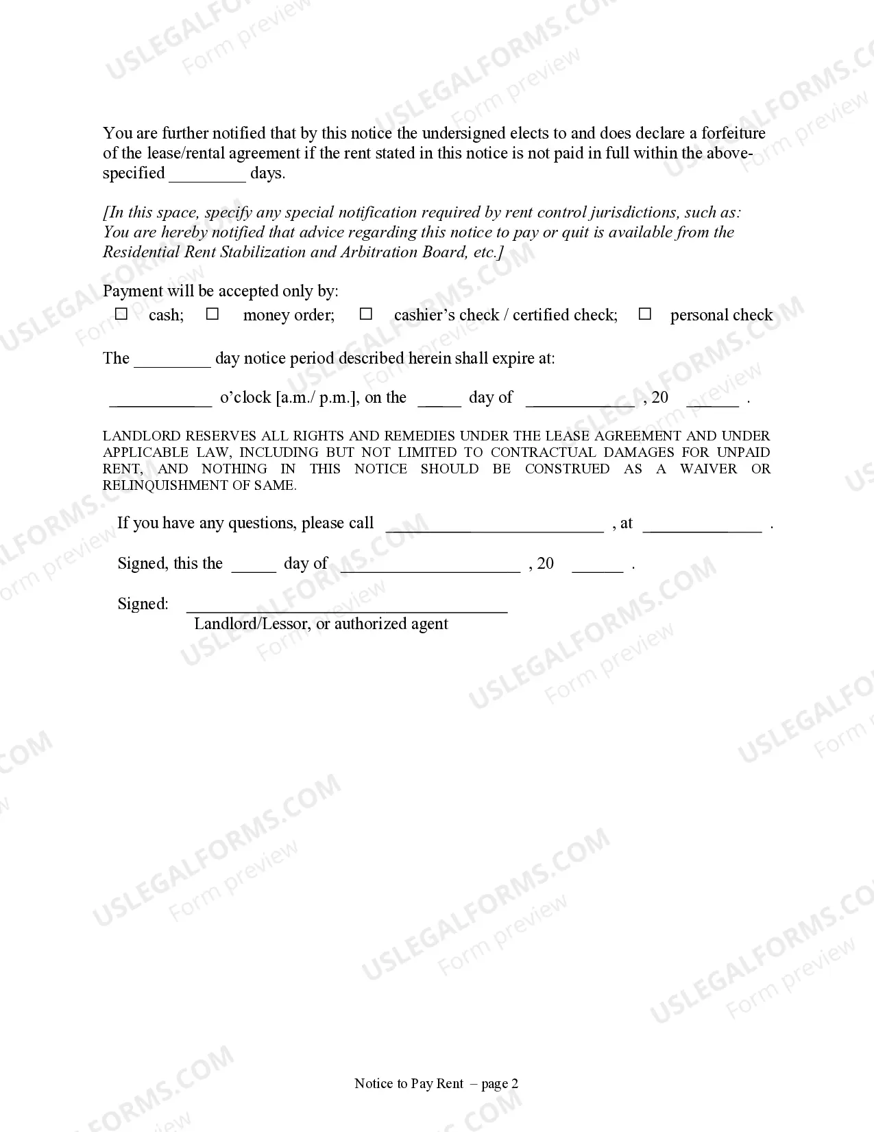 Preview 3 Day Notice to Pay Rent or Quit for Residential Property Prior to Eviction