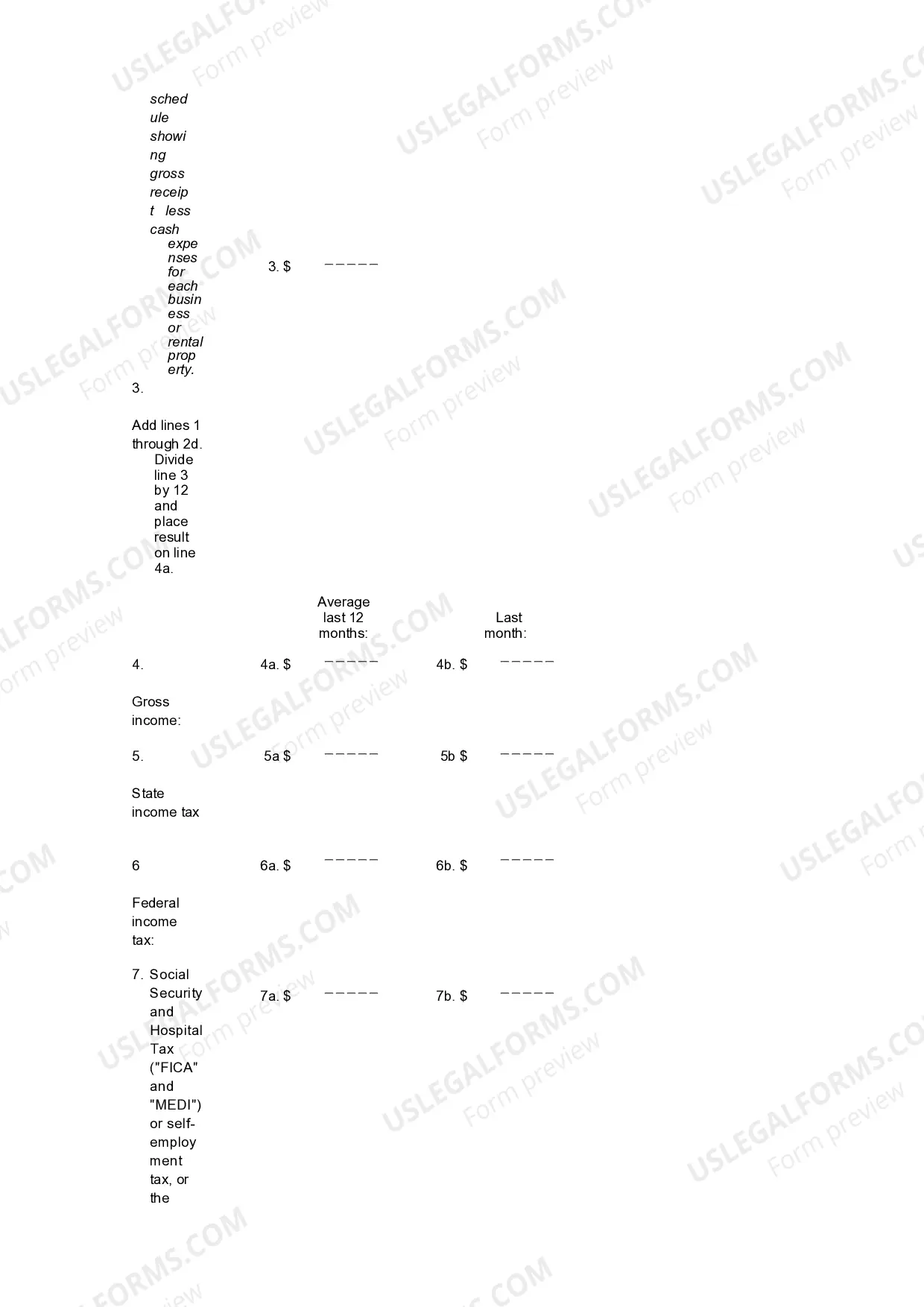 Preview Income Information - Family Law
