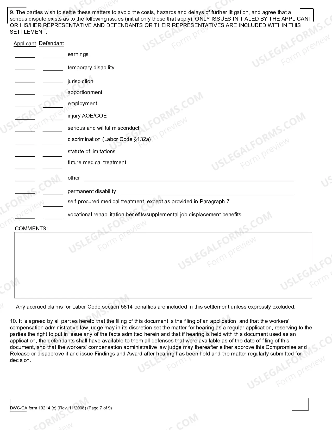 Preview Compromise and Release for Workers' Compensation