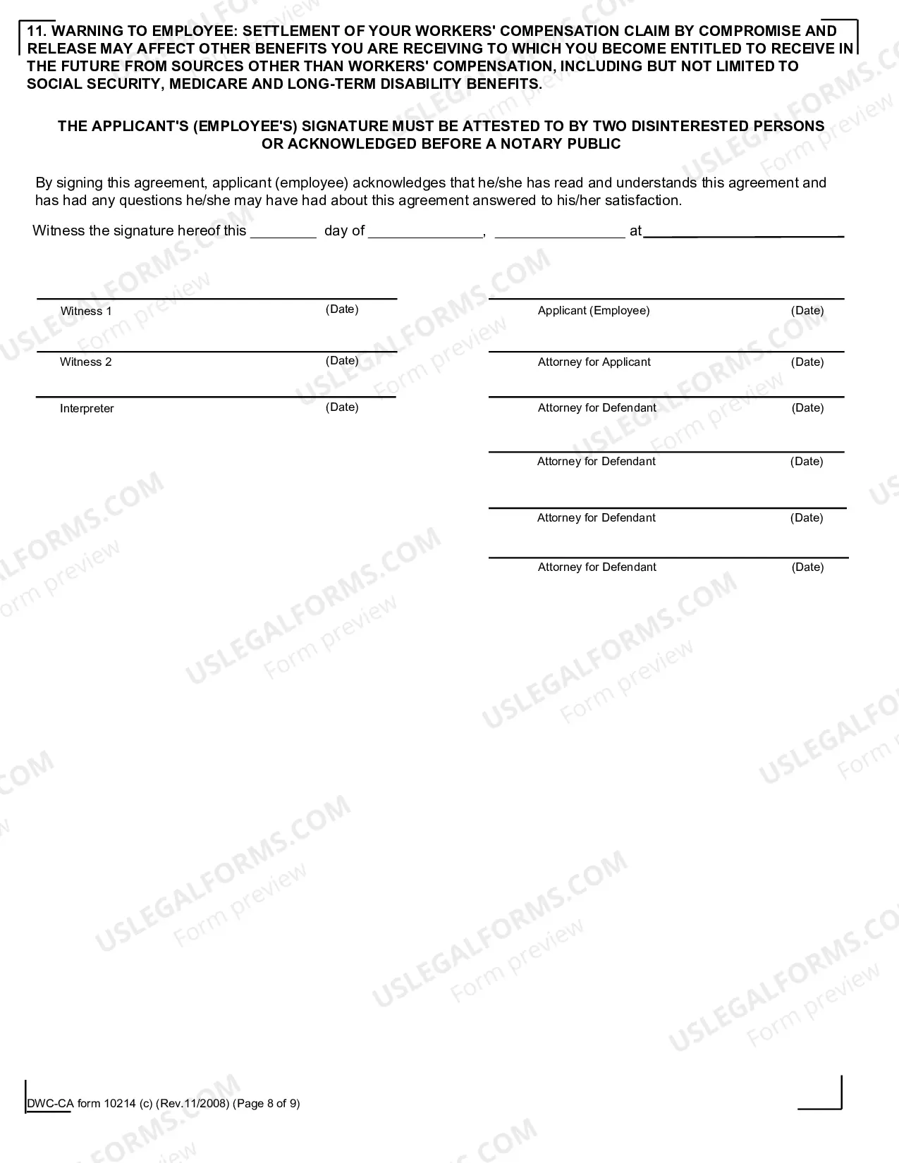 Preview Compromise and Release for Workers' Compensation