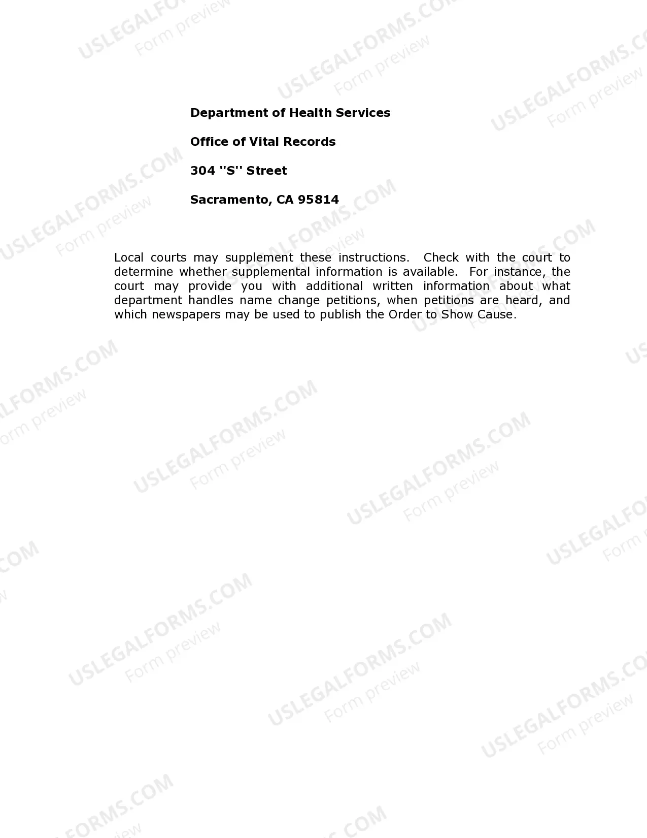 Preview California Adult Name Change Package with Recognition of Gender Change and New Birth Certificate