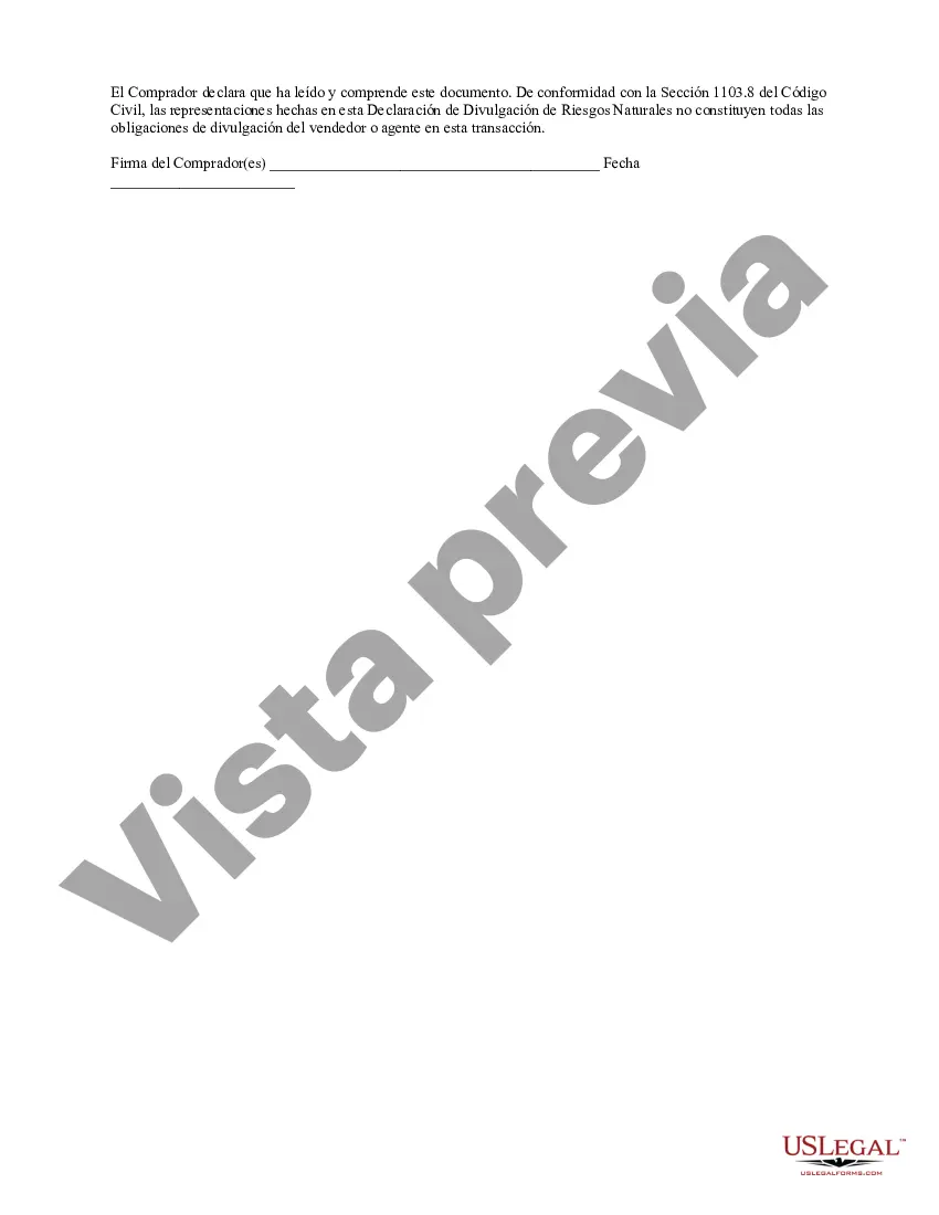 Preview Declaración de divulgación de riesgos naturales