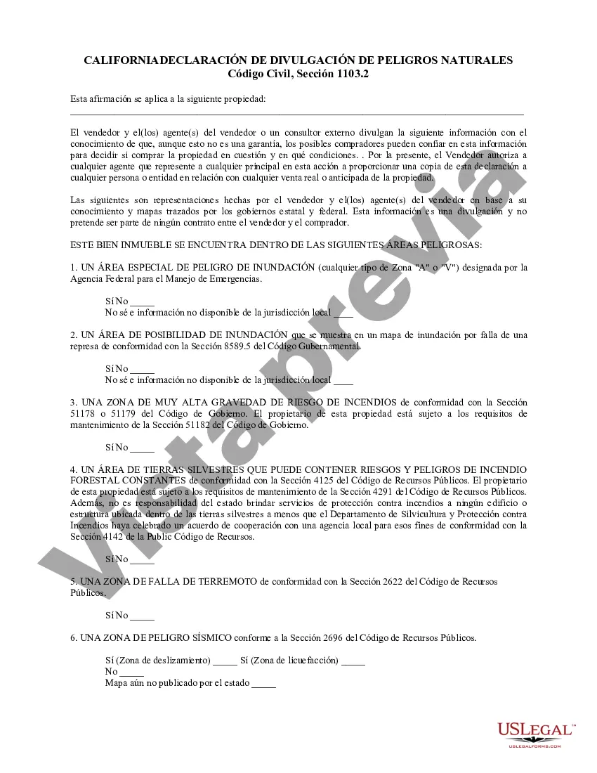 Preview Declaración de divulgación de riesgos naturales