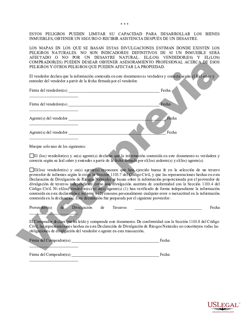 Preview Declaración de divulgación de riesgos naturales