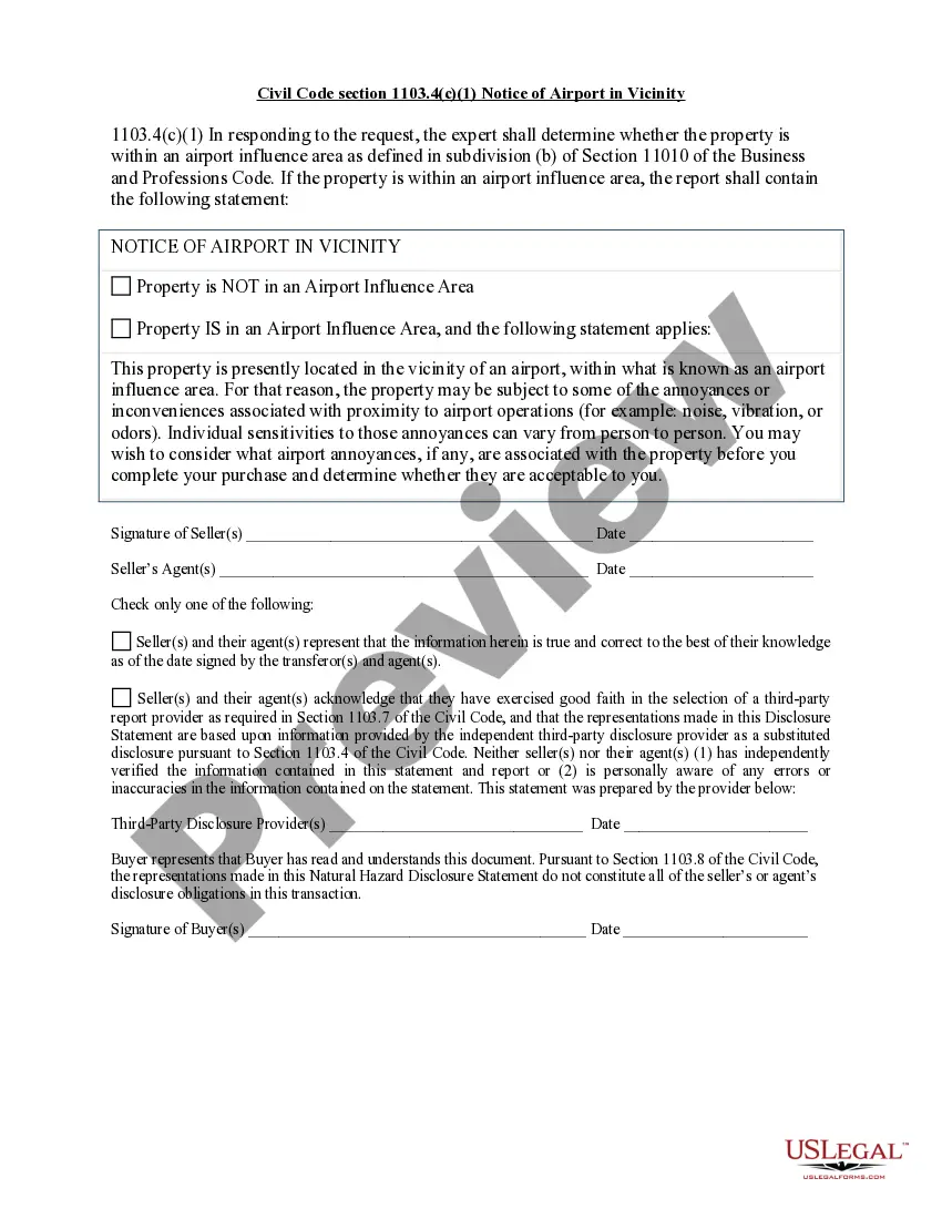 Preview Natural Hazard Disclosure Statement