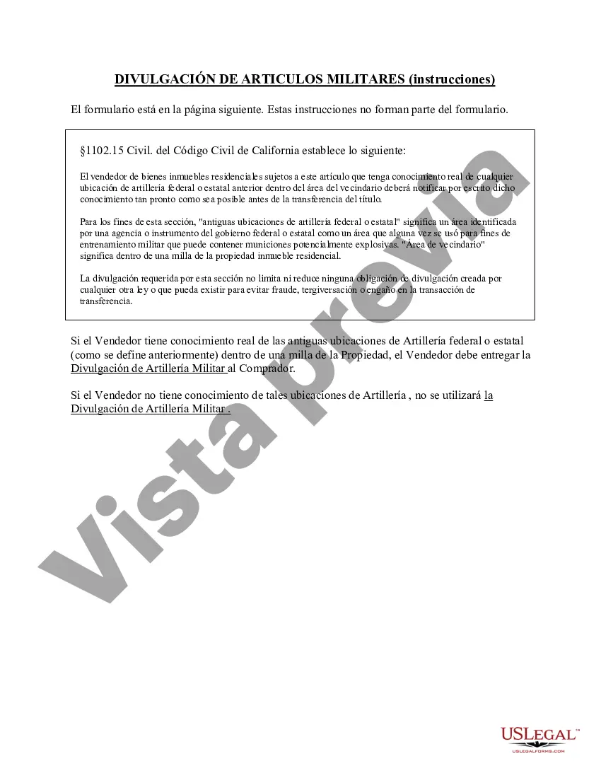 Preview Paquete de Divulgación Complementaria para la Venta de Bienes Raíces Residenciales