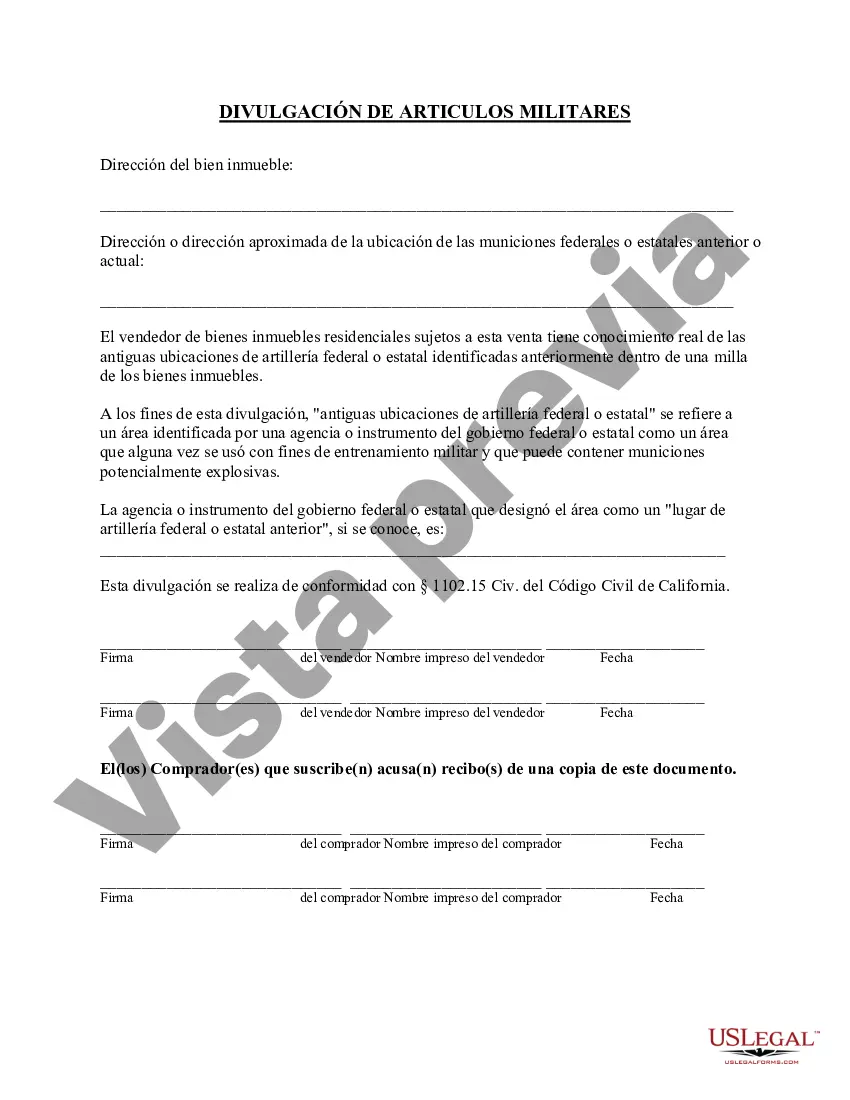 Preview Paquete de Divulgación Complementaria para la Venta de Bienes Raíces Residenciales