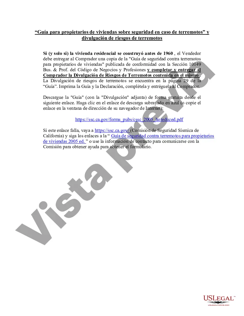 Preview Paquete de Divulgación Complementaria para la Venta de Bienes Raíces Residenciales