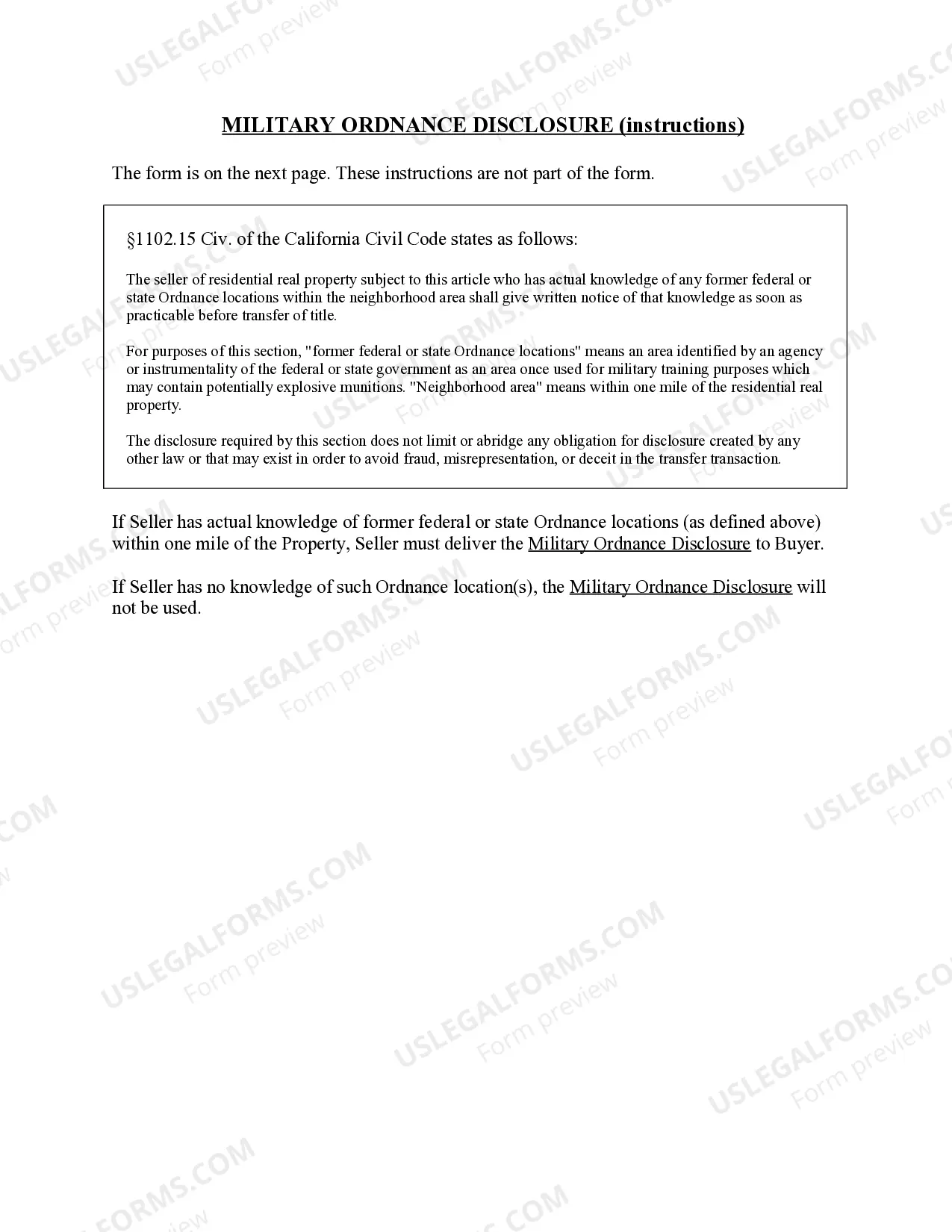 Preview Supplemental Disclosure Package for Residential Real Estate Sale