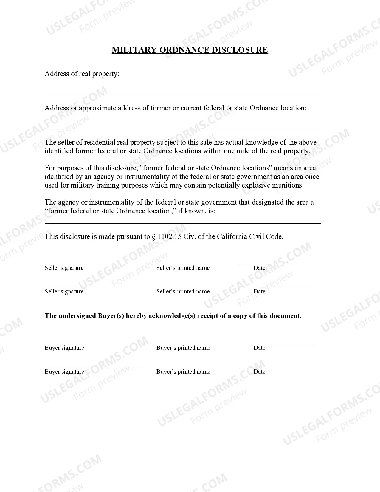 Preview Supplemental Disclosure Package for Residential Real Estate Sale