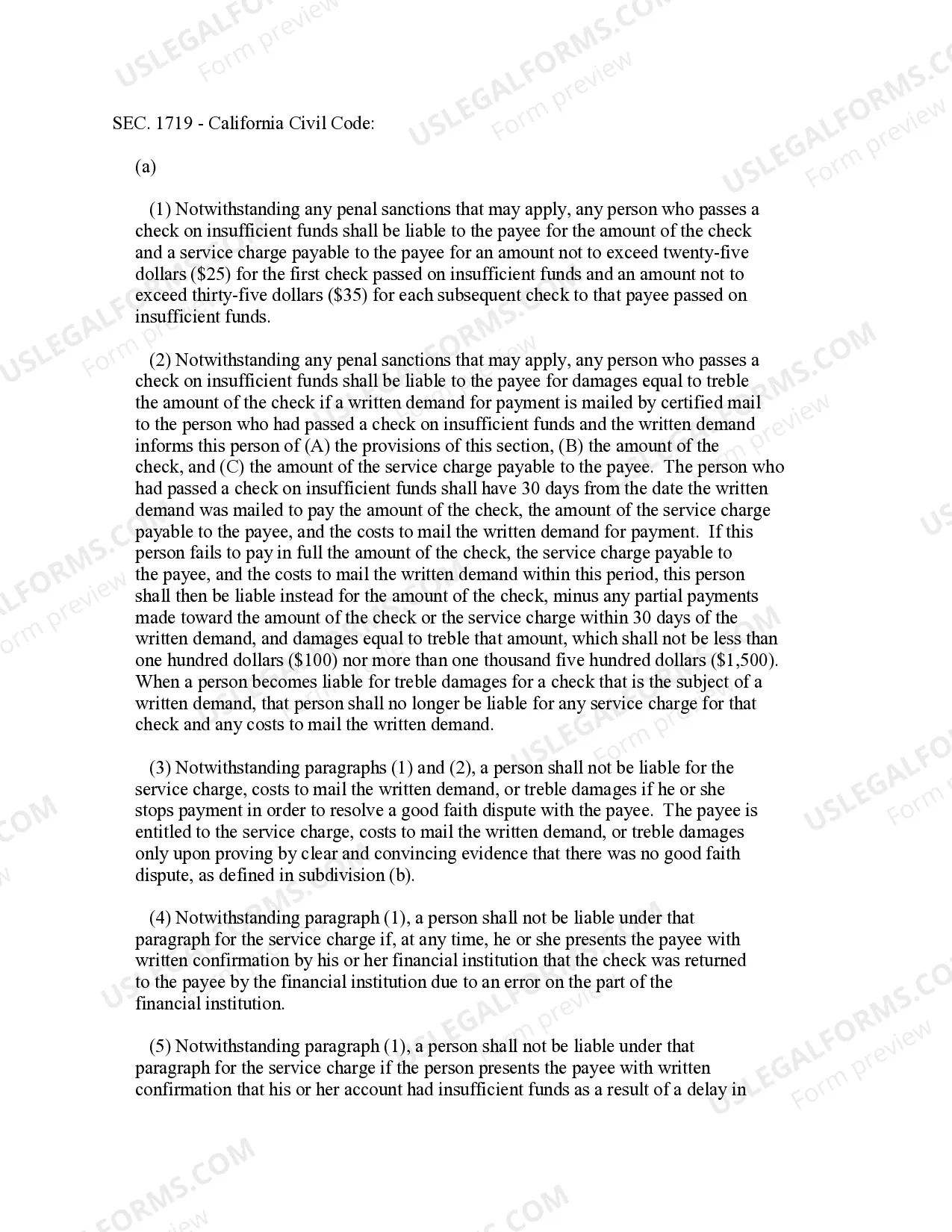 Preview Notice of Dishonored Check - Civil - Keywords: bad check, bounced check