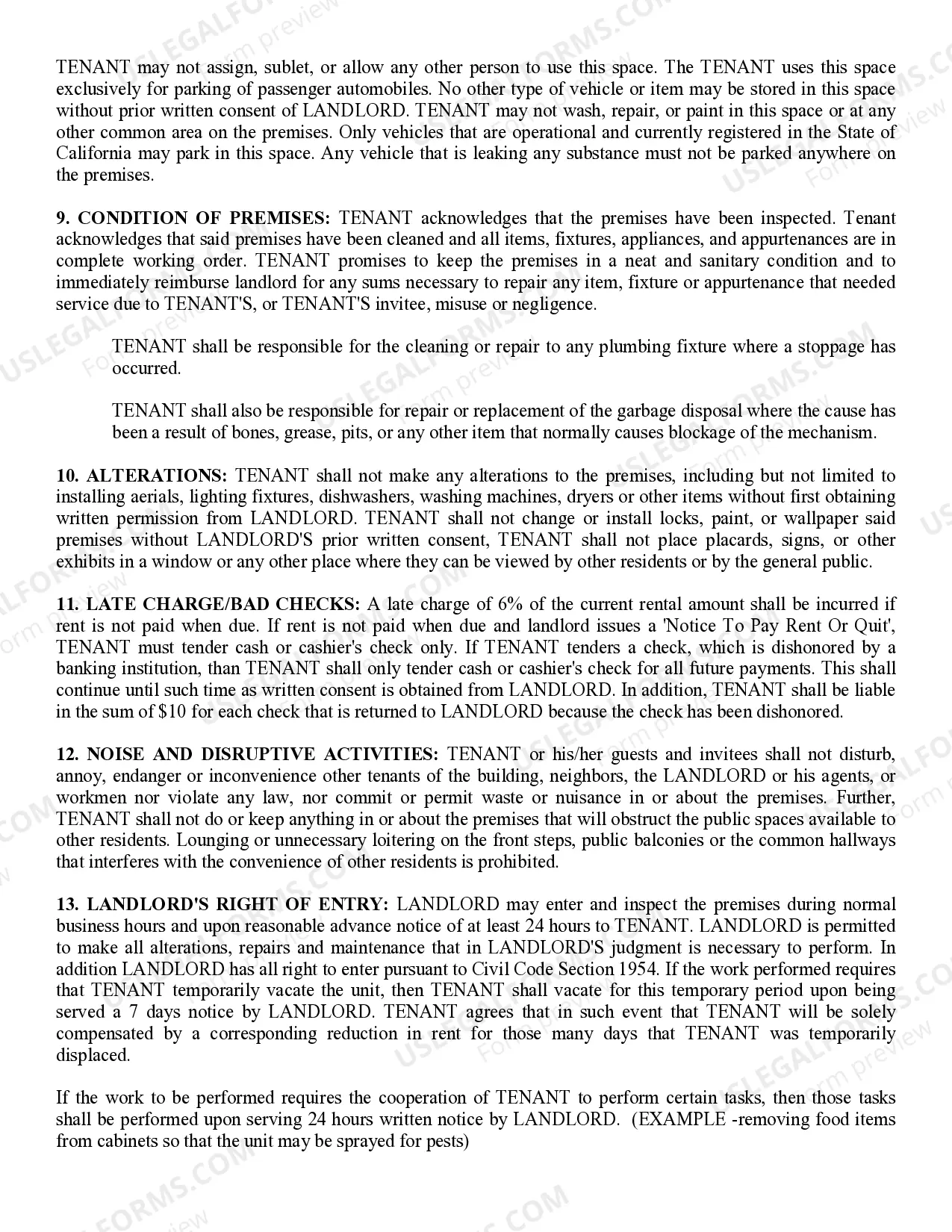 Preview Residential Lease Rental Agreement