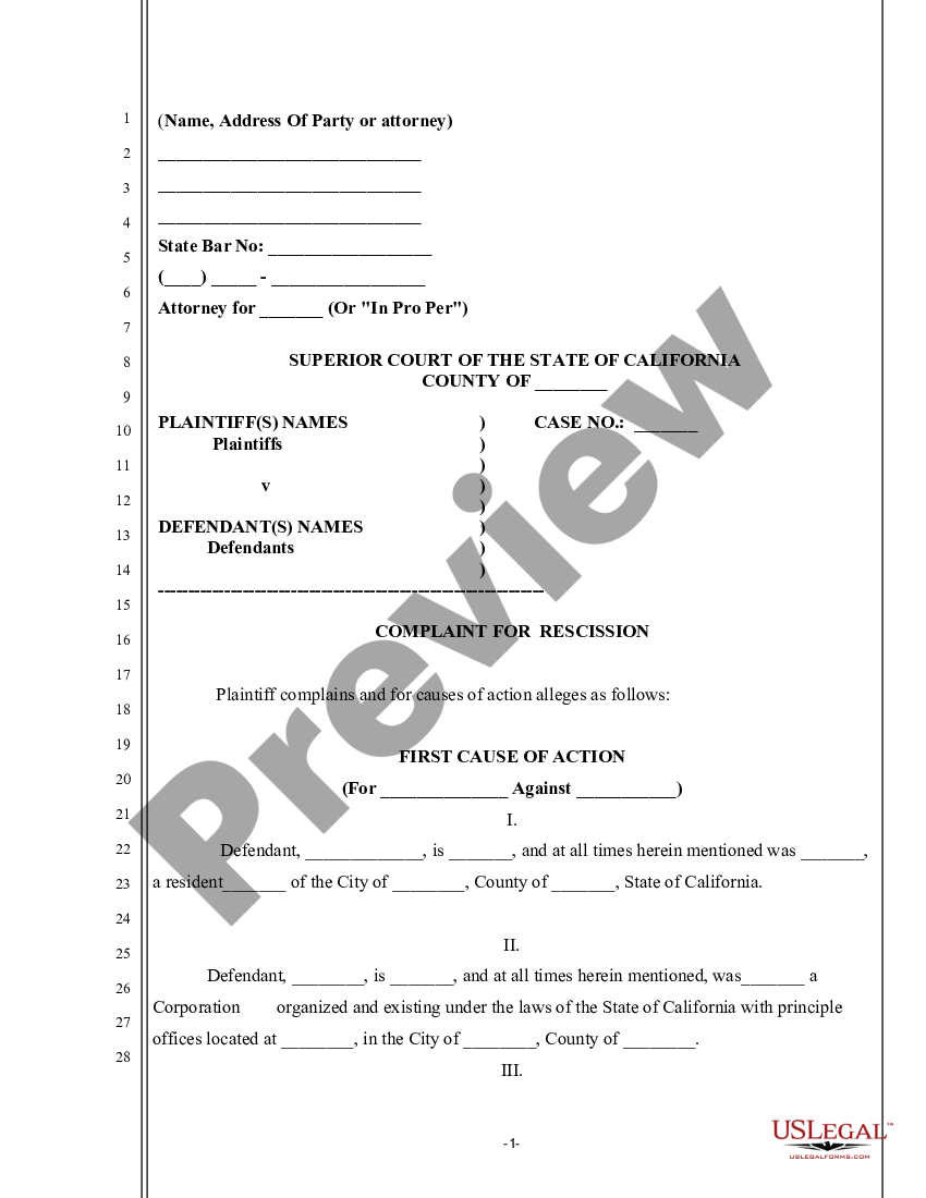 san-diego-california-complaint-for-rescission-for-contract-complaint