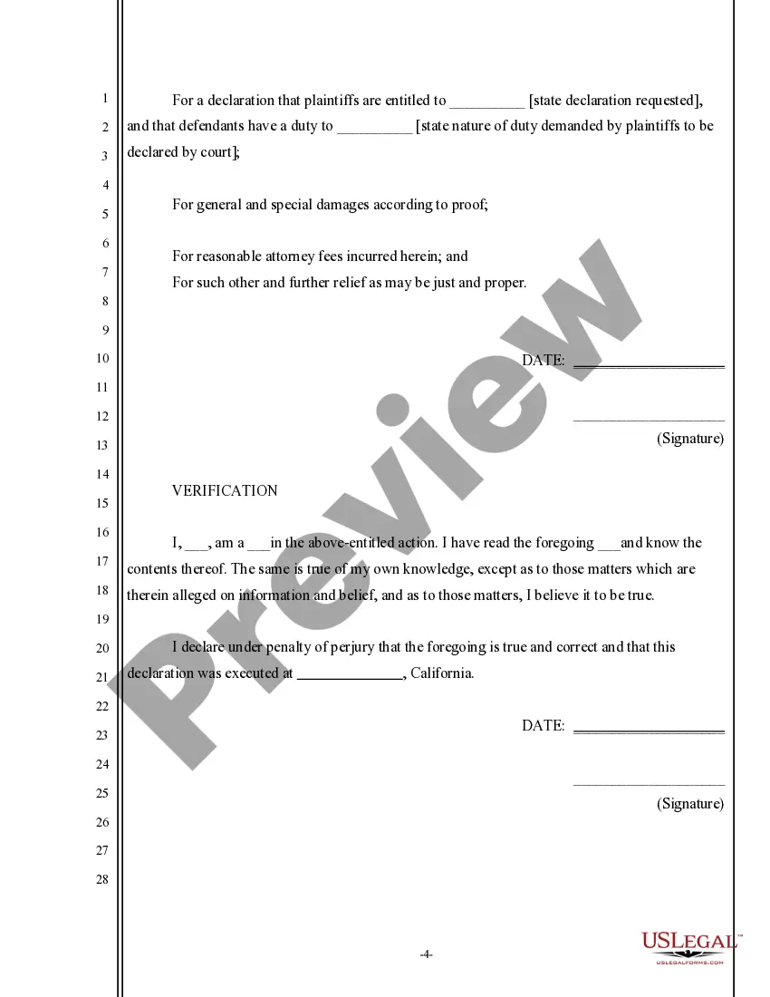Preview Complaint for Declaratory Relief and Damages by Condo Owner against Association