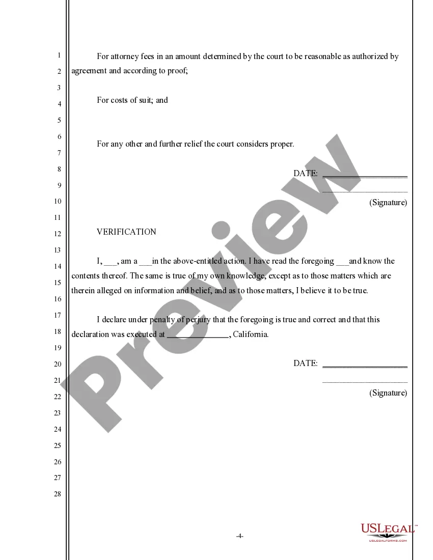 Get Complaint for Specific Performance and Alternatively for Breach of Contract Preview Complaint for Specific Performance and Alternatively for Breach of Contract