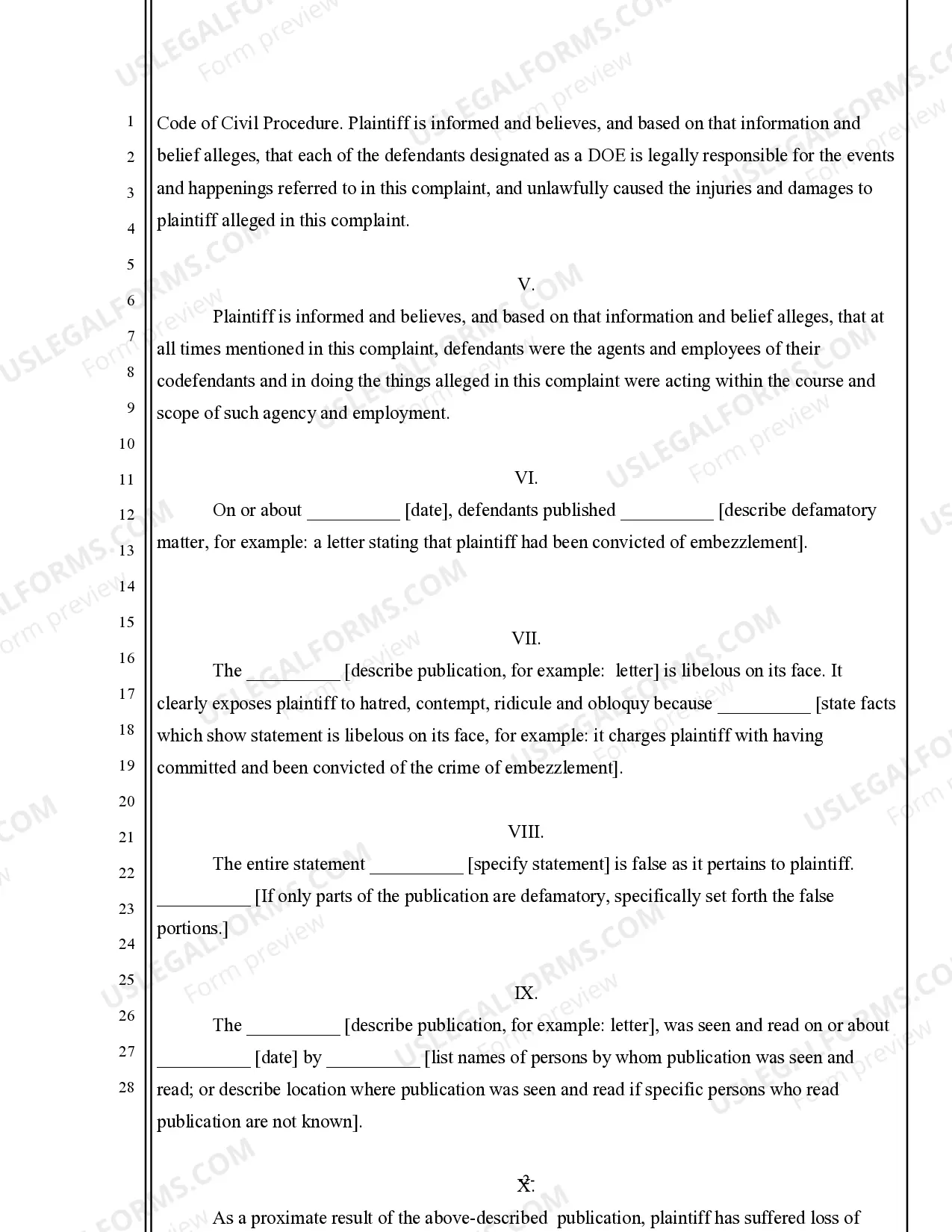 Preview Complaint for Damages - Libel