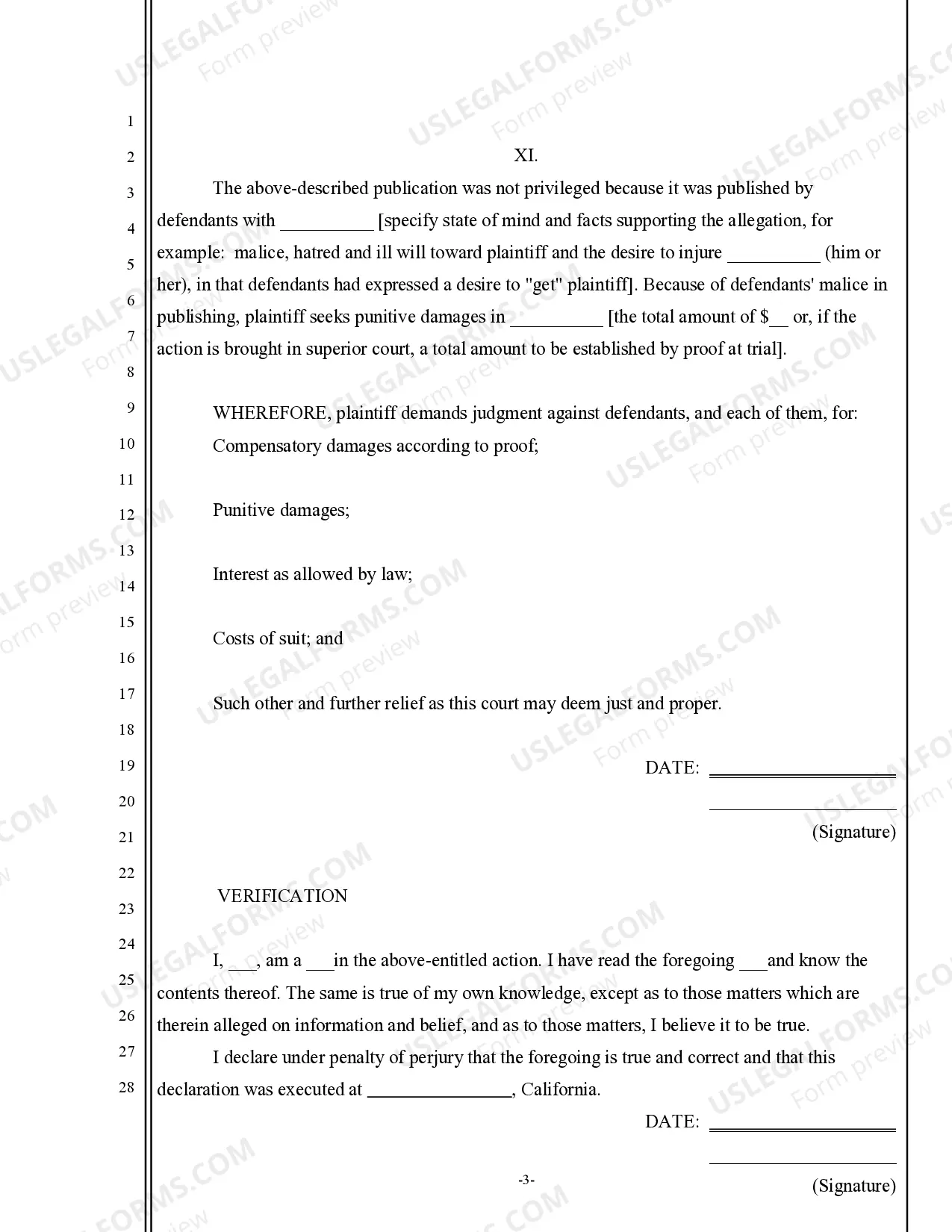 Preview Complaint for Damages - Libel