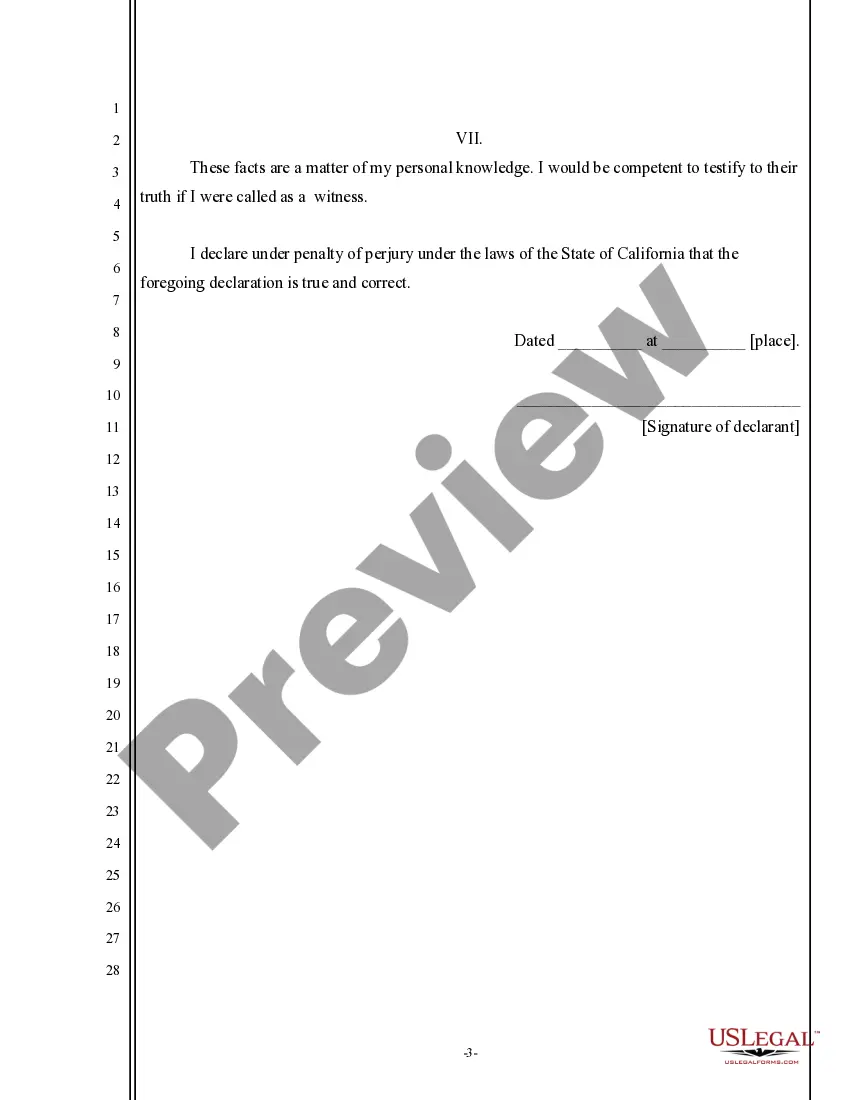 Get Declaration of in Support of Application for Temporary Restraining Order Preview Declaration of in Support of Application for Temporary Restraining Order